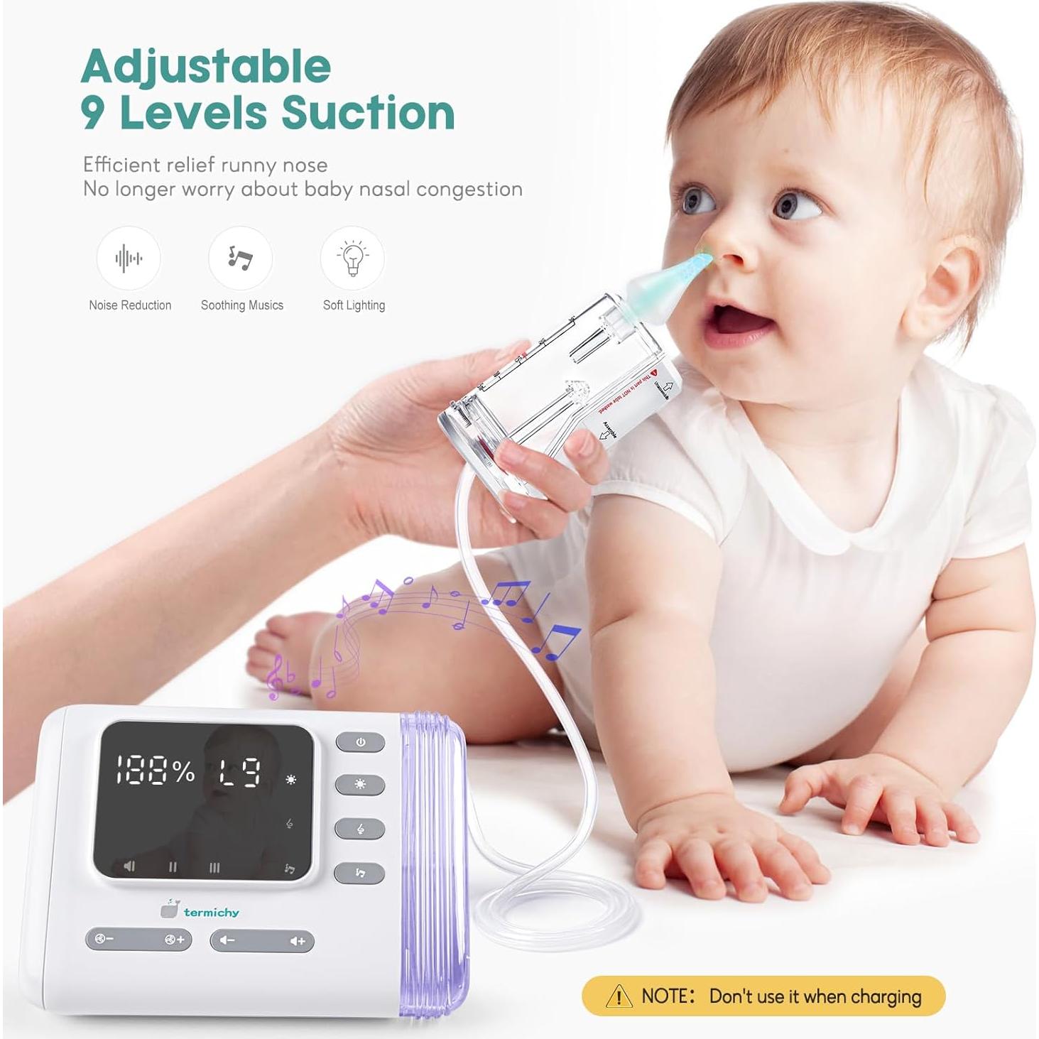 Aspirador Nasal Eléctrico Termichy BC-023 para Bebés - 9 Niveles de Succión