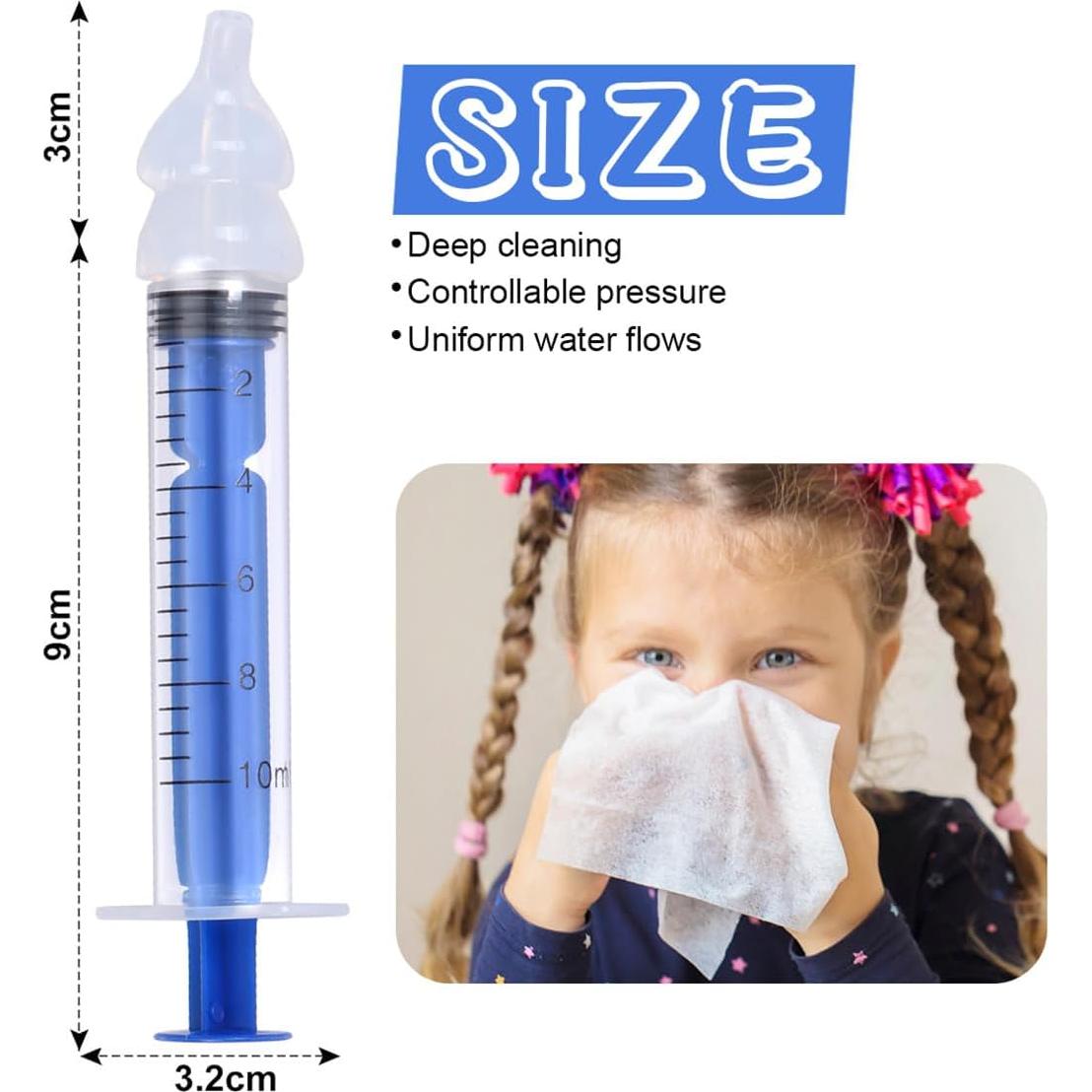 Irrigador Nasal Portátil YJWZWE para Bebé 10ml Silicona 2Pcs