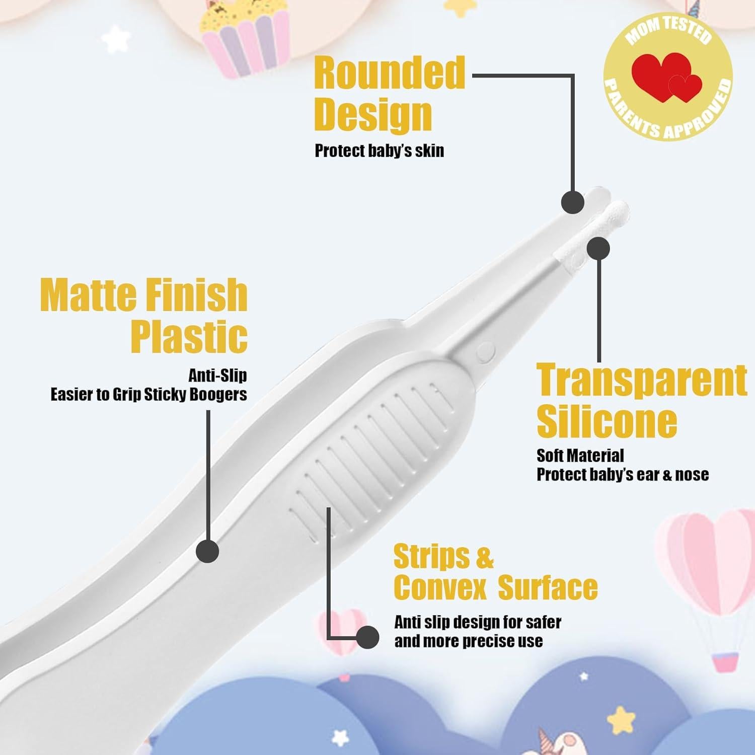 Limpiador de Nariz y Oído para Bebés Kinggrand Amarillo 3 en 1