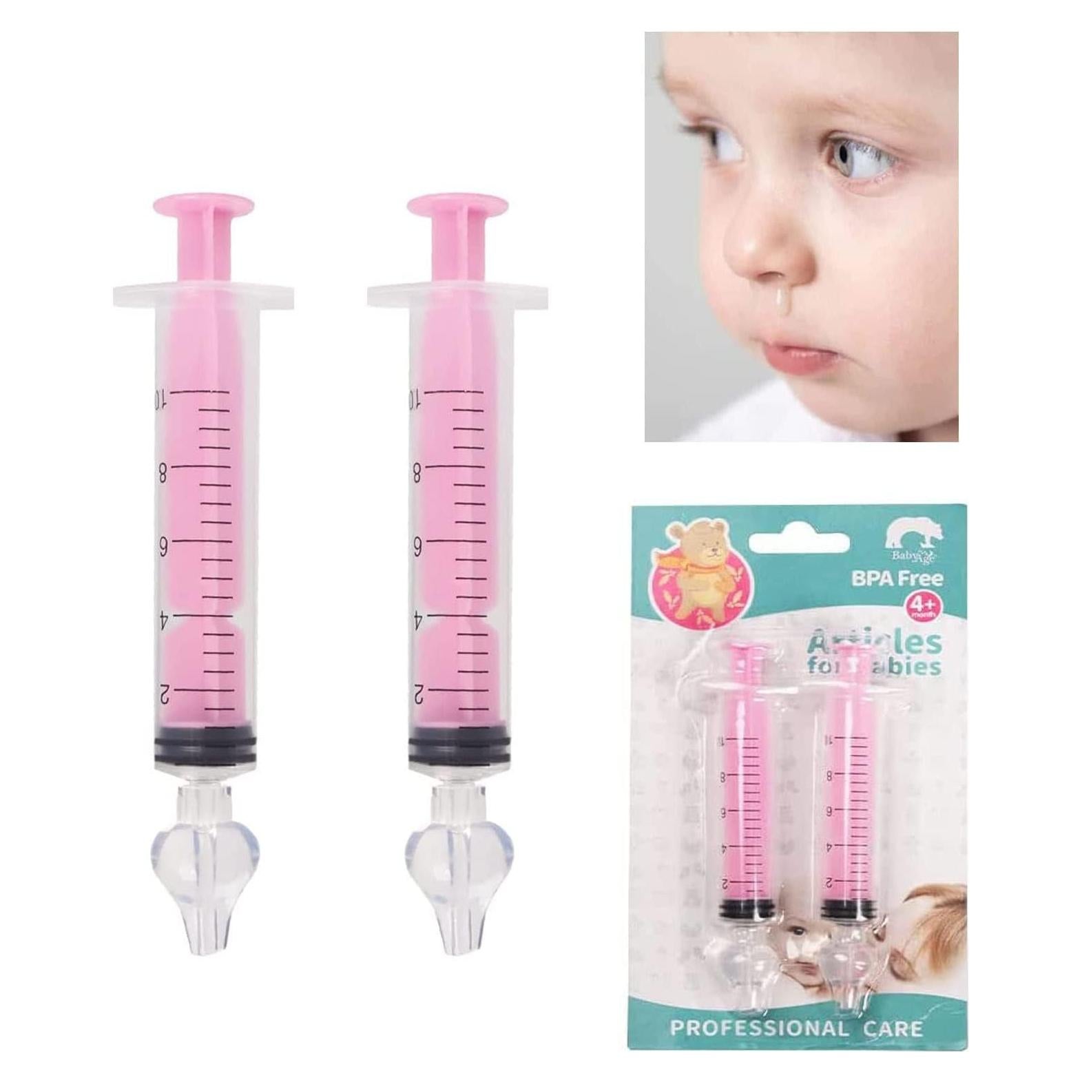 Irrigador Nasal Portátil HuGuWdy 10ml para Bebés Rosa
