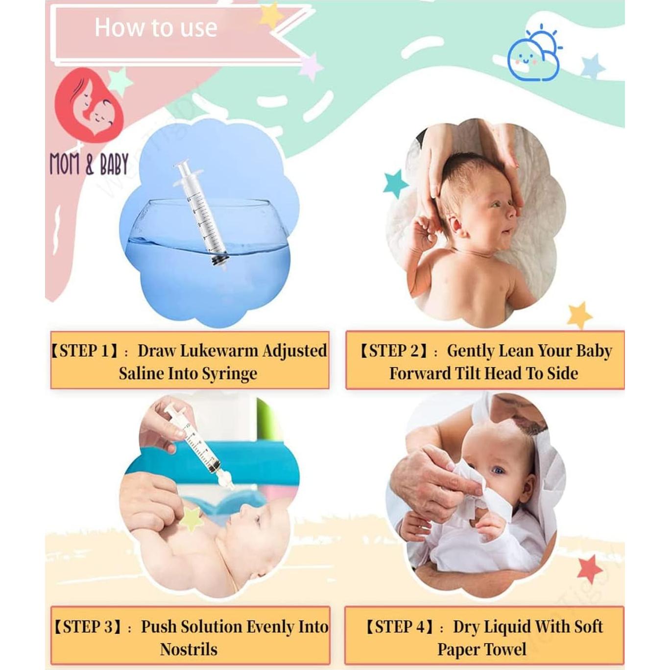 Irrigador Nasal Portátil HuGuWdy 10ml para Bebés Rosa