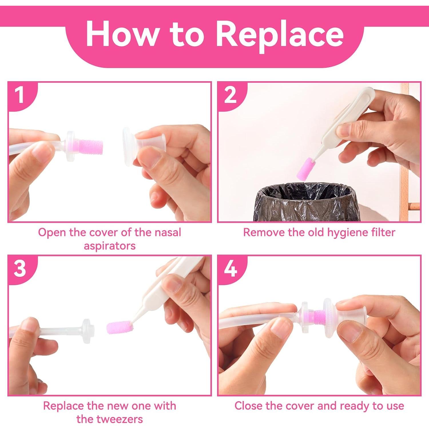 Filtros de Reemplazo para Aspirador Nasal NozeBot - 180 Piezas