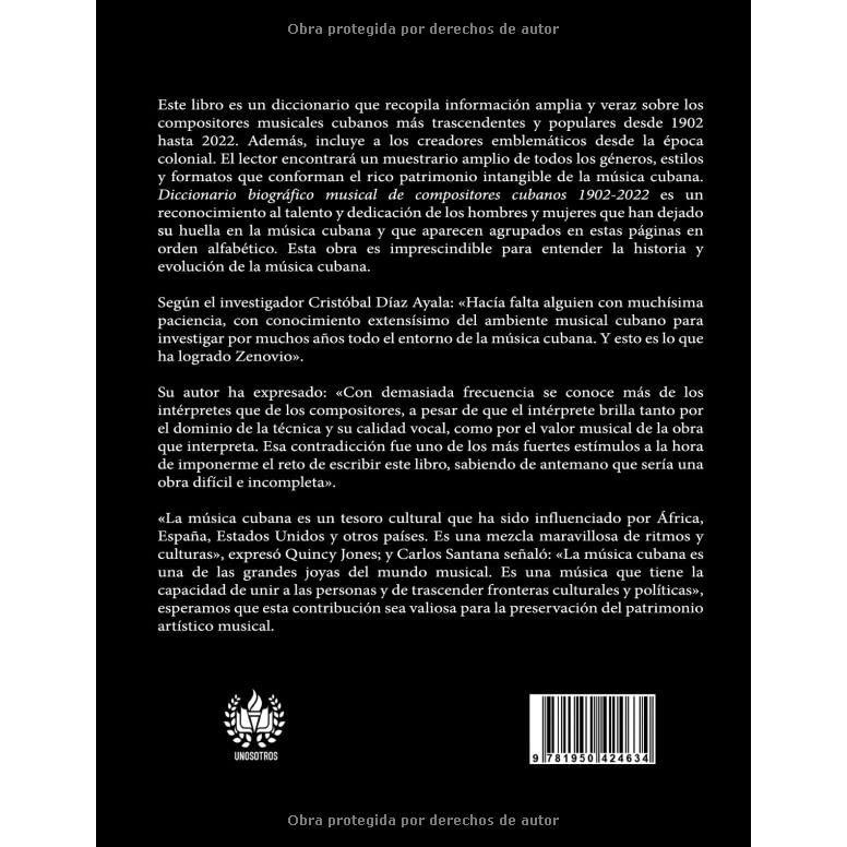 Diccionario Biográfico Musical: Compositores cubanos: 1902-2022 (Música) (Spanish Edition)