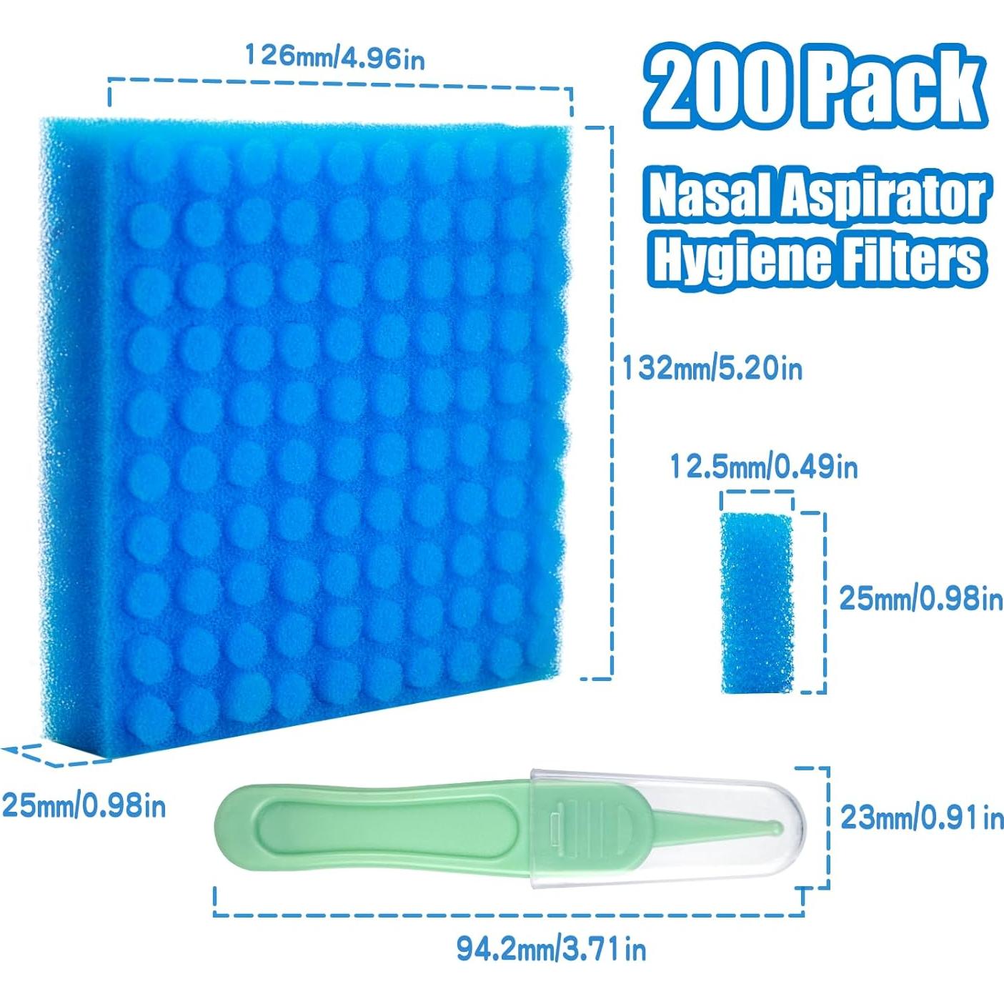 Esponjas de Higiene para Aspirador Nasal Qunlions - 200 Unidades