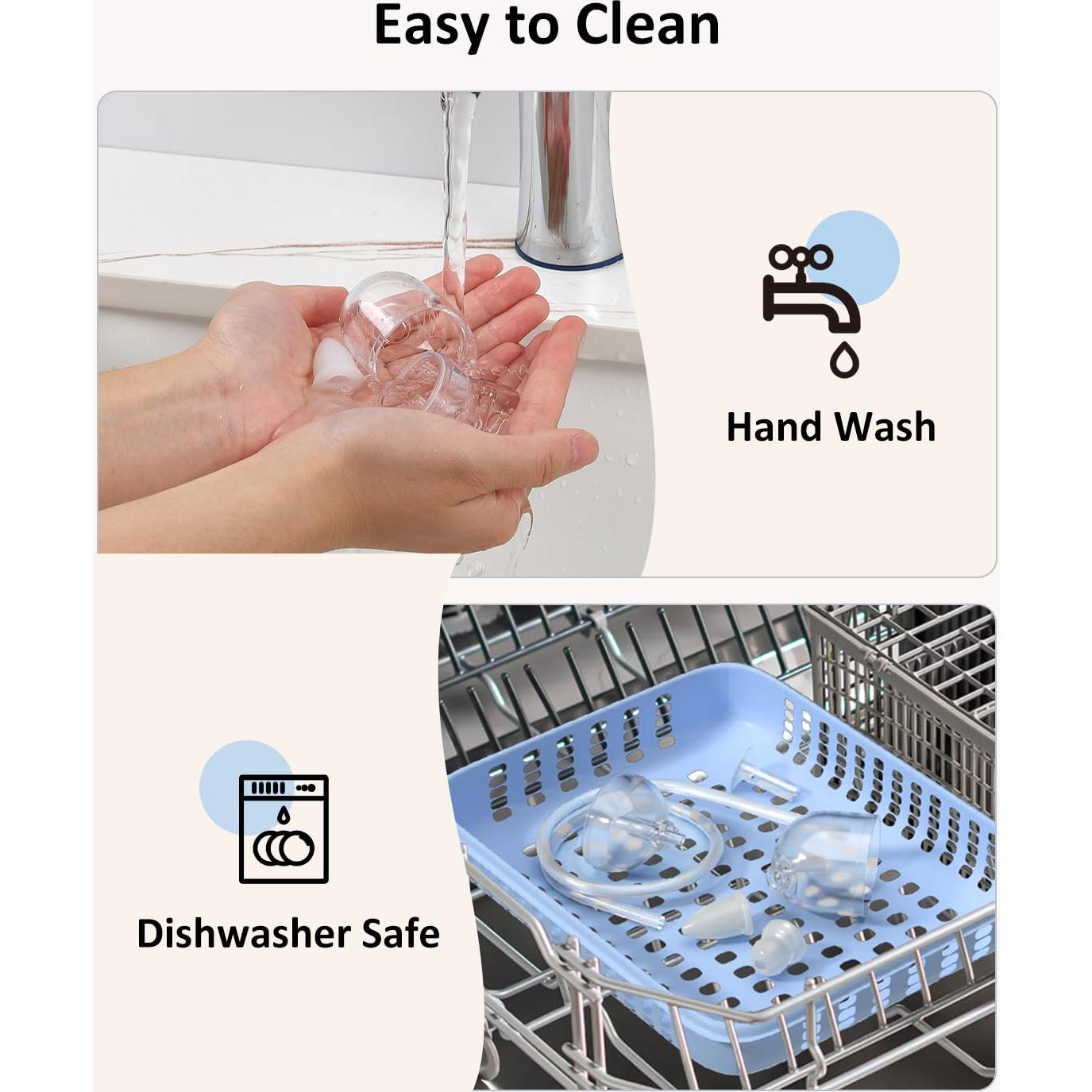 Aspirador Nasal Eléctrico HEYVALUE para Bebé Morado con Luz Nocturna