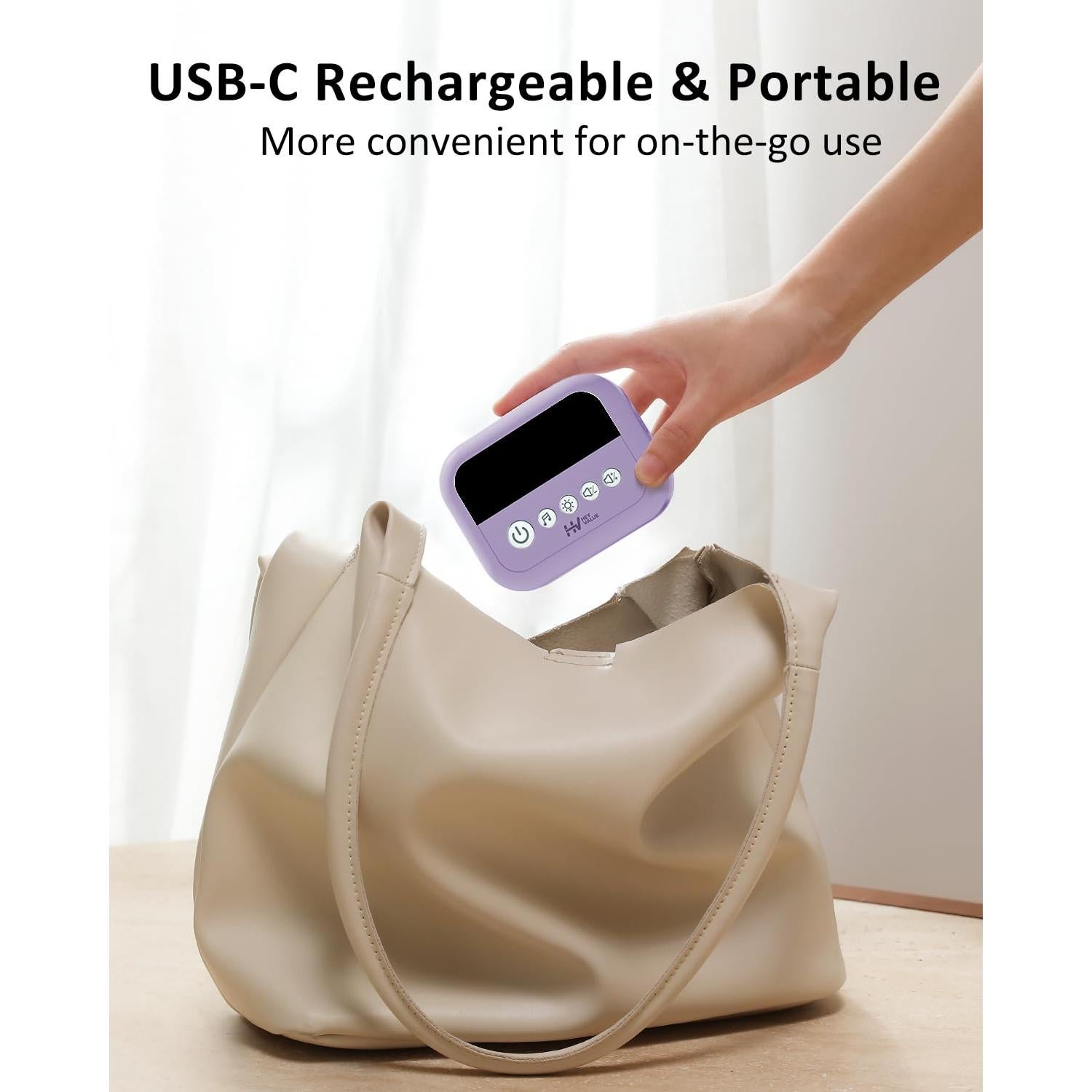 Aspirador Nasal Eléctrico HEYVALUE para Bebé Morado con Luz Nocturna