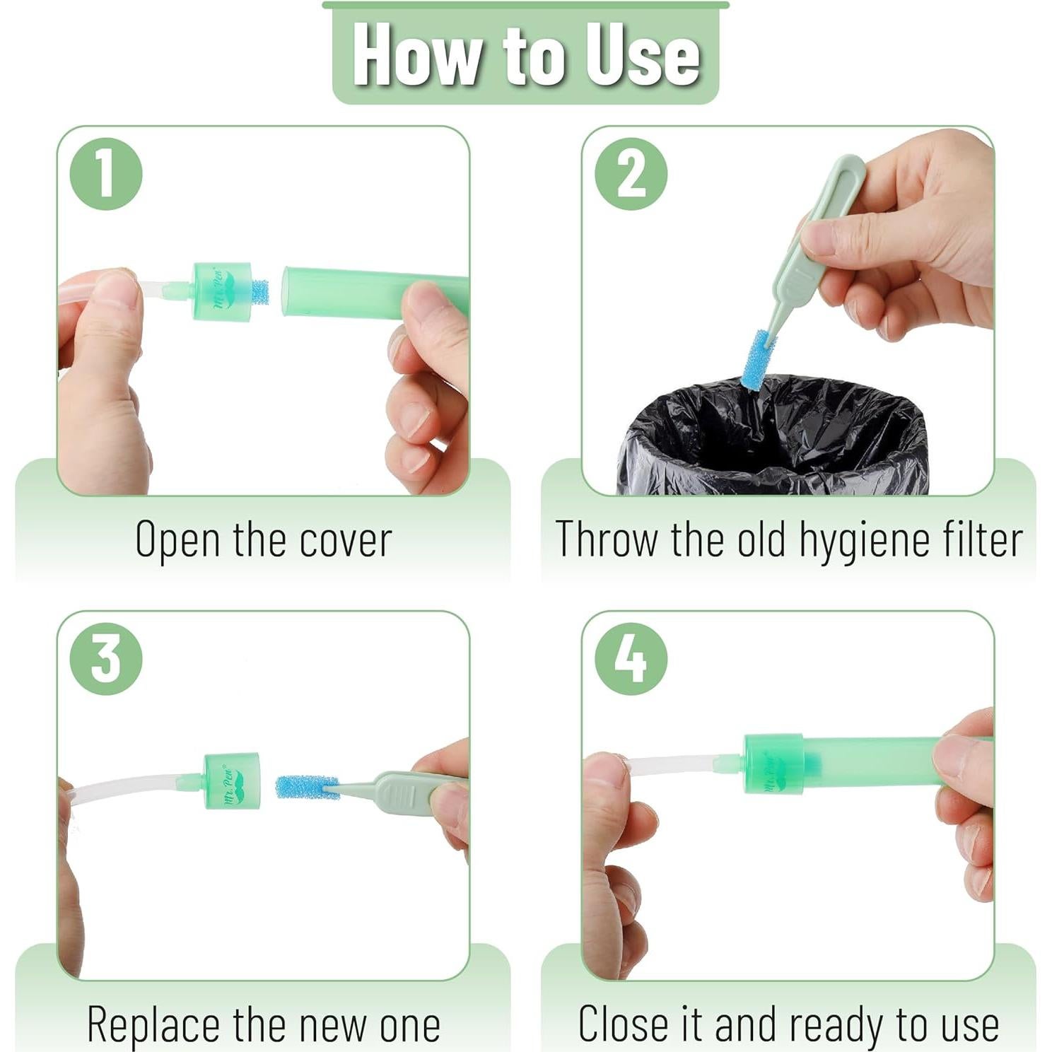 Filtros de Higiene para Aspirador Nasal Mr. Pen - 100 Unidades