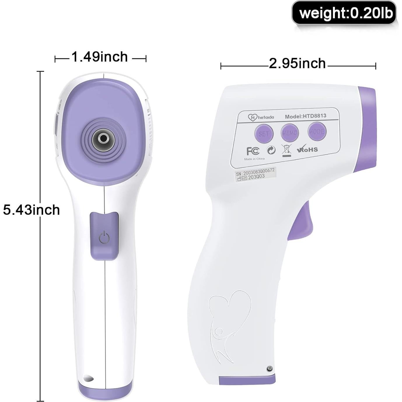 Termómetro Digital Infrarrojo Sin Contacto HTD - 2 en 1
