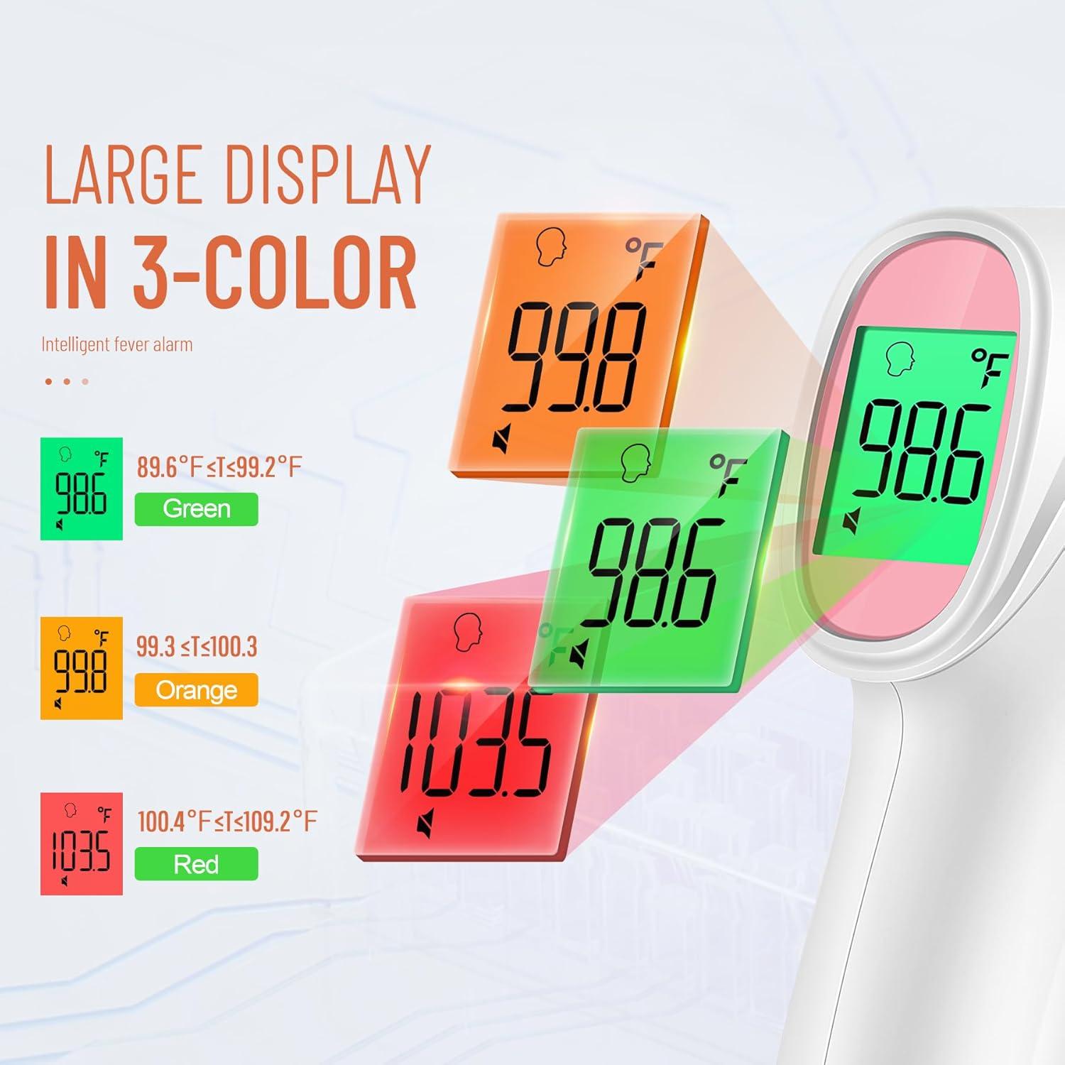 Termómetro Digital Sin Contacto Viproud Rosa - Alarma de Fiebre