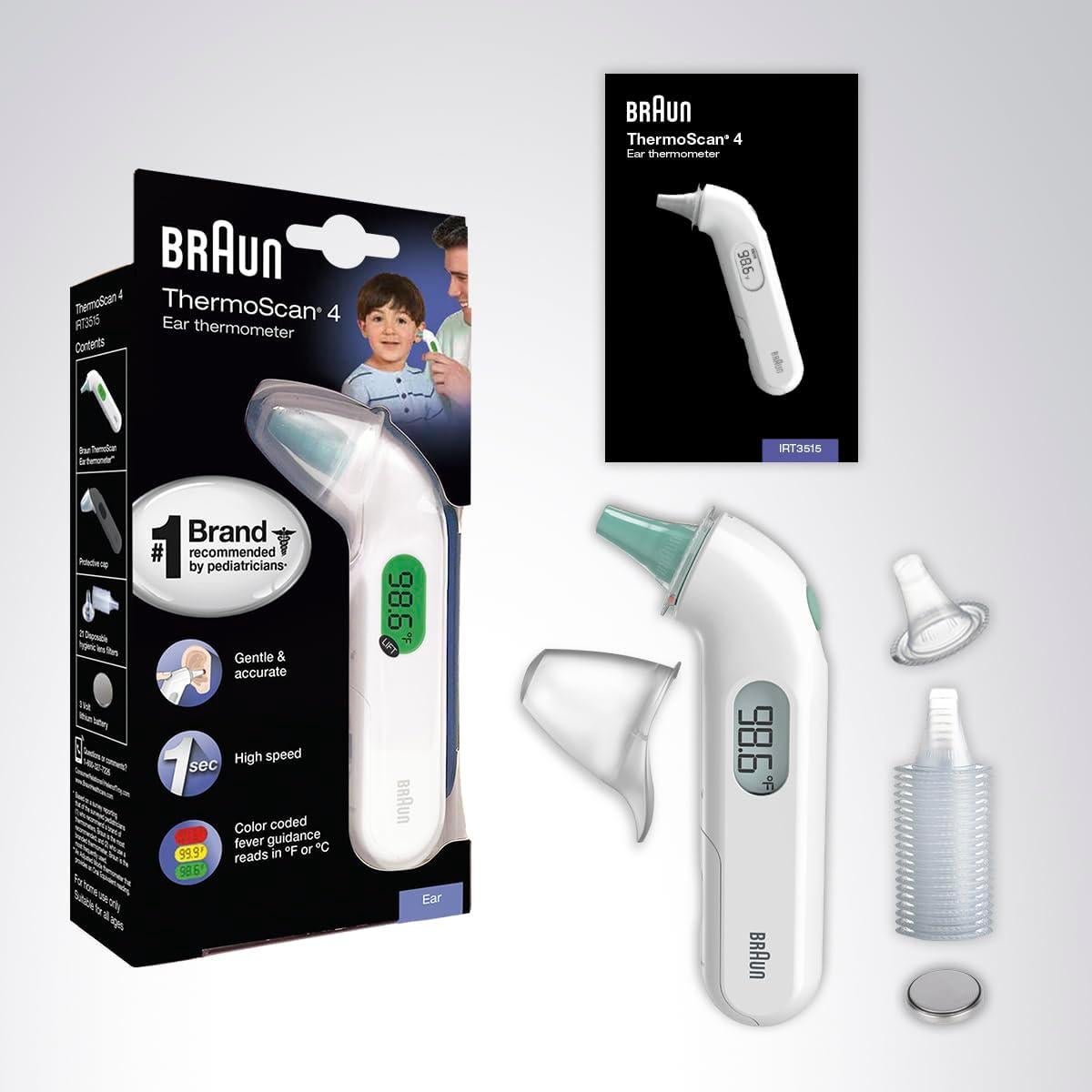 Termómetro Digital de Oído Braun ThermoScan 4 - Precisión Rápida y Codificada por Color