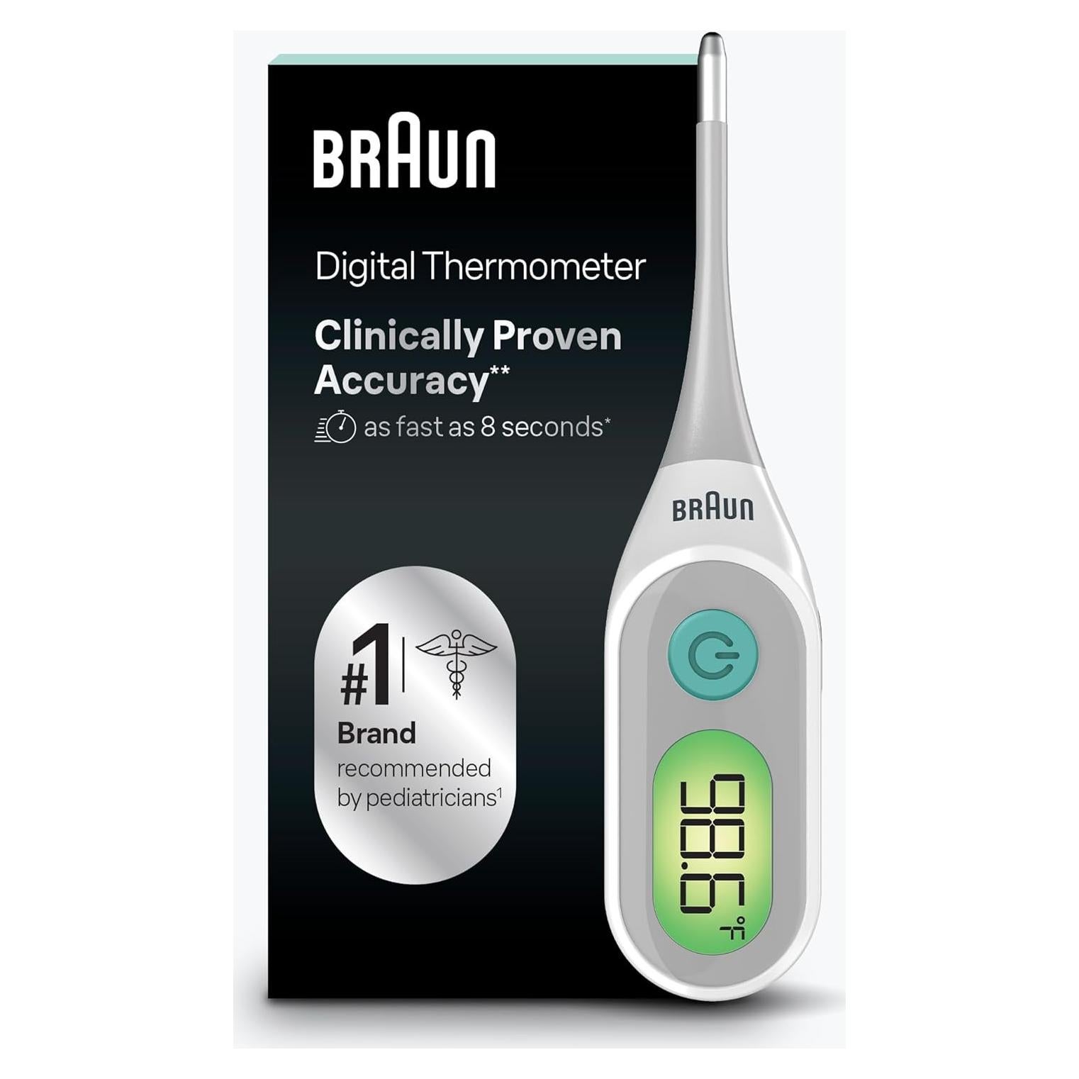 Termómetro Digital Braun PRT2100US, Precisión Clínica, Uso Oral, Rectal y Axilar