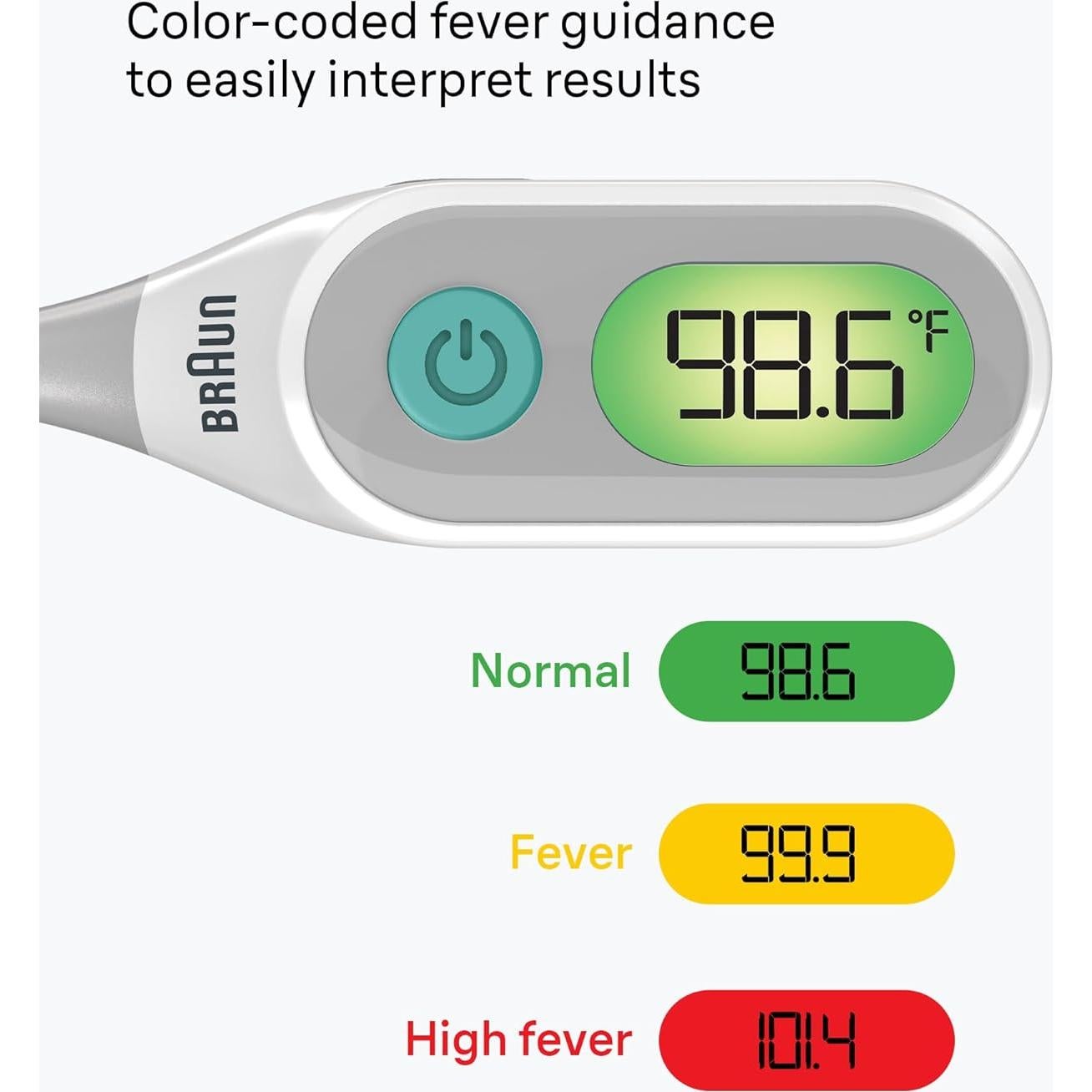 Termómetro Digital Braun PRT2100US, Precisión Clínica, Uso Oral, Rectal y Axilar