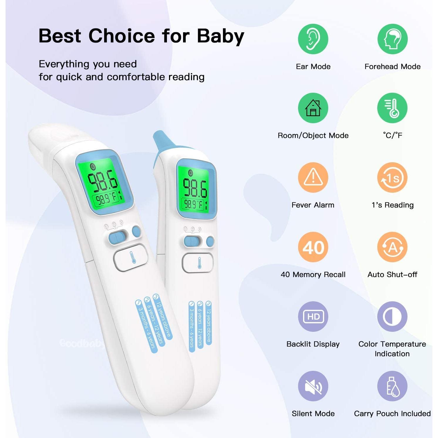 Termómetro Digital Infrarrojo GoodBaby AOJ-20B para Adultos y Bebés