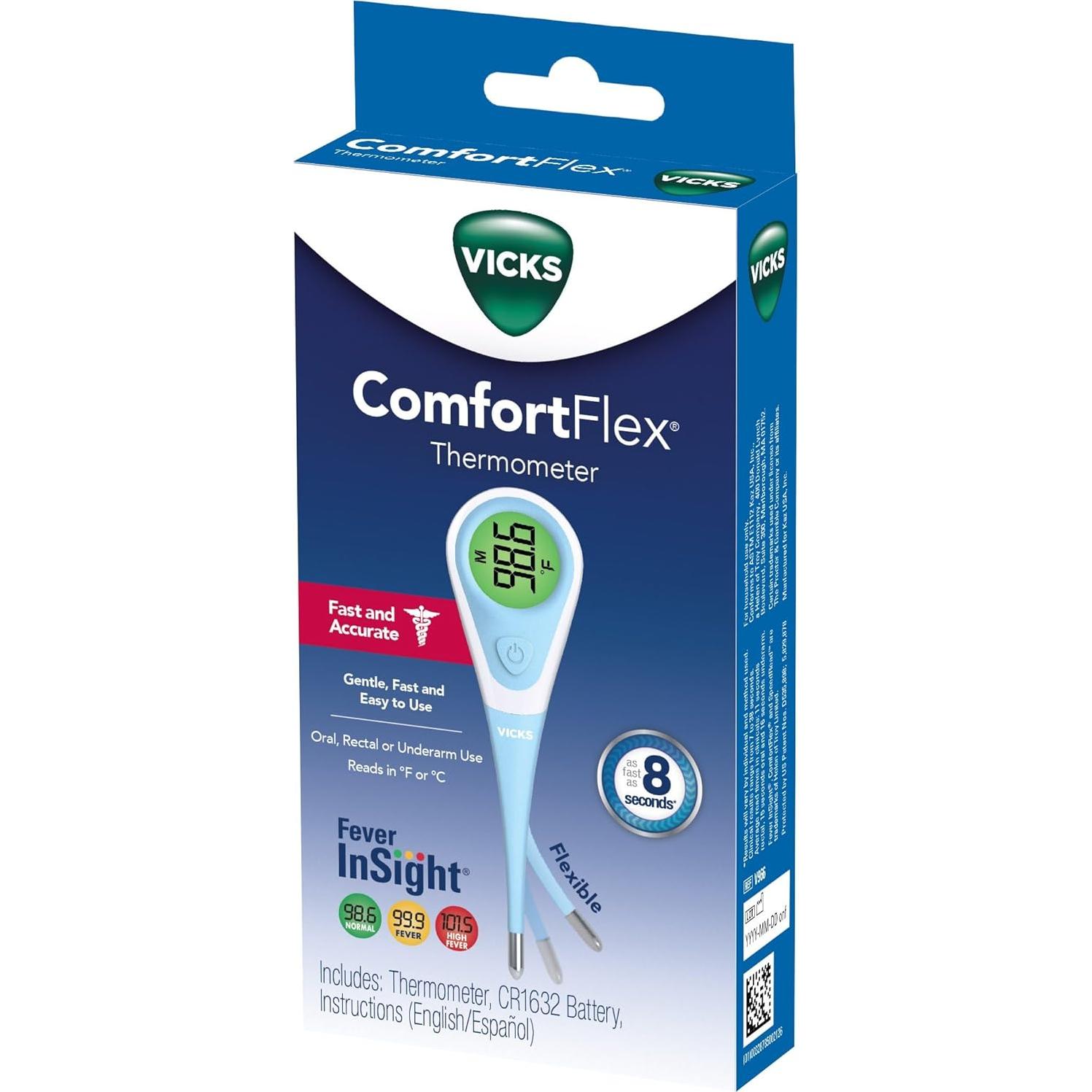 Termómetro Digital Vicks ComfortFlex - Lectura Rápida 8 Segundos