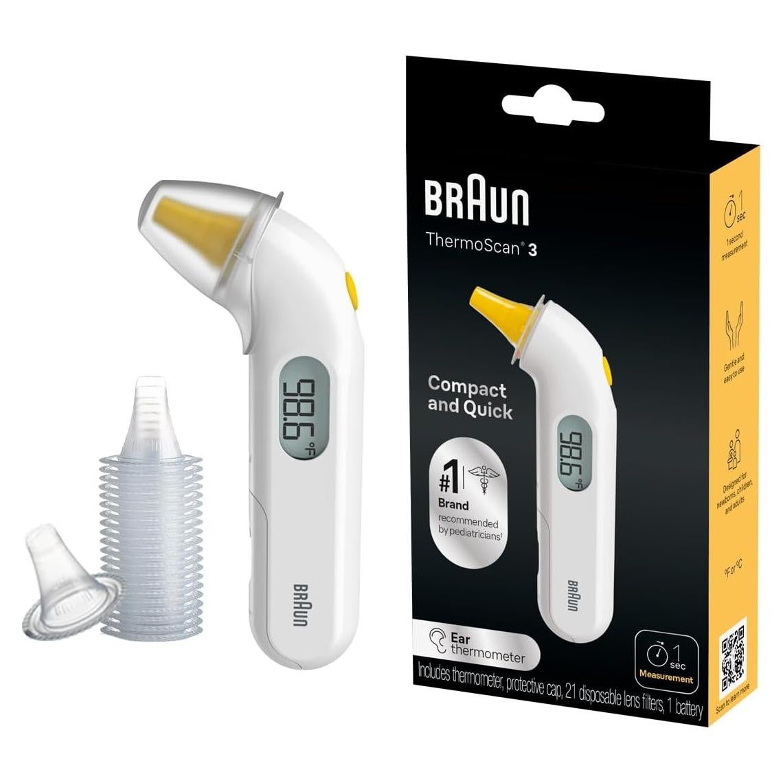 Termómetro de oído Braun ThermoScan 3, lectura rápida 1s