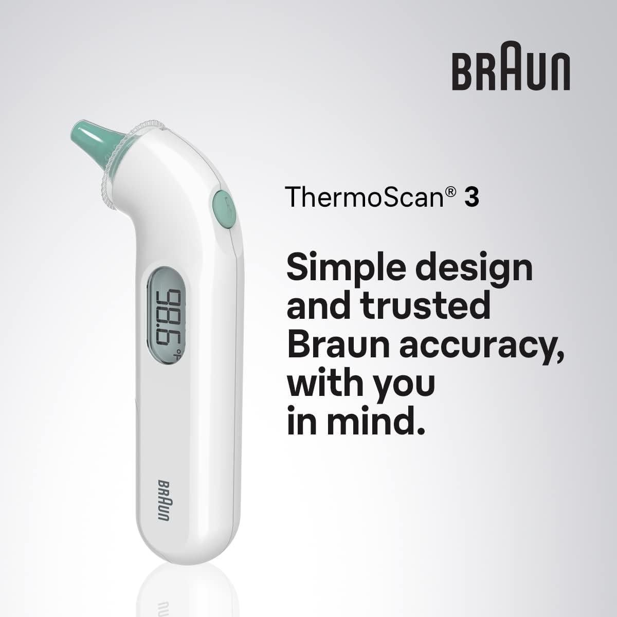 Termómetro de oído Braun ThermoScan 3, lectura rápida 1s