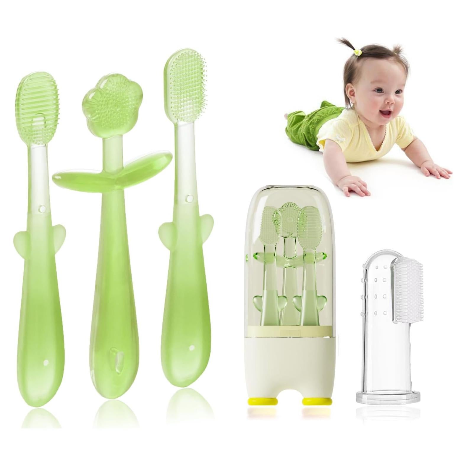 Juego de Cepillos de Dientes FOKiiBO para Bebés 0-18M