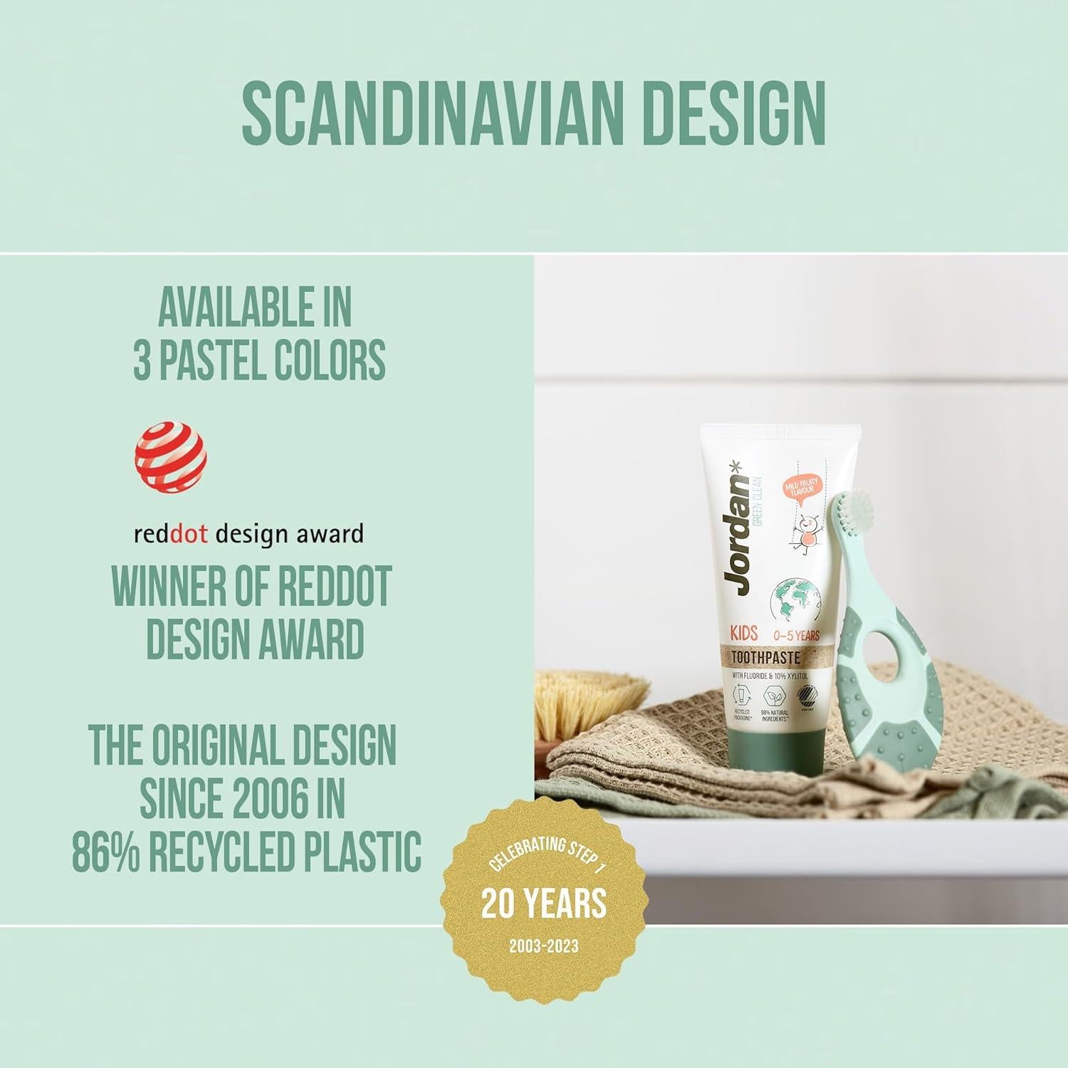 Cepillo de Dientes Jordan Green Clean Bebés 0-2 Años - 3 Unidades