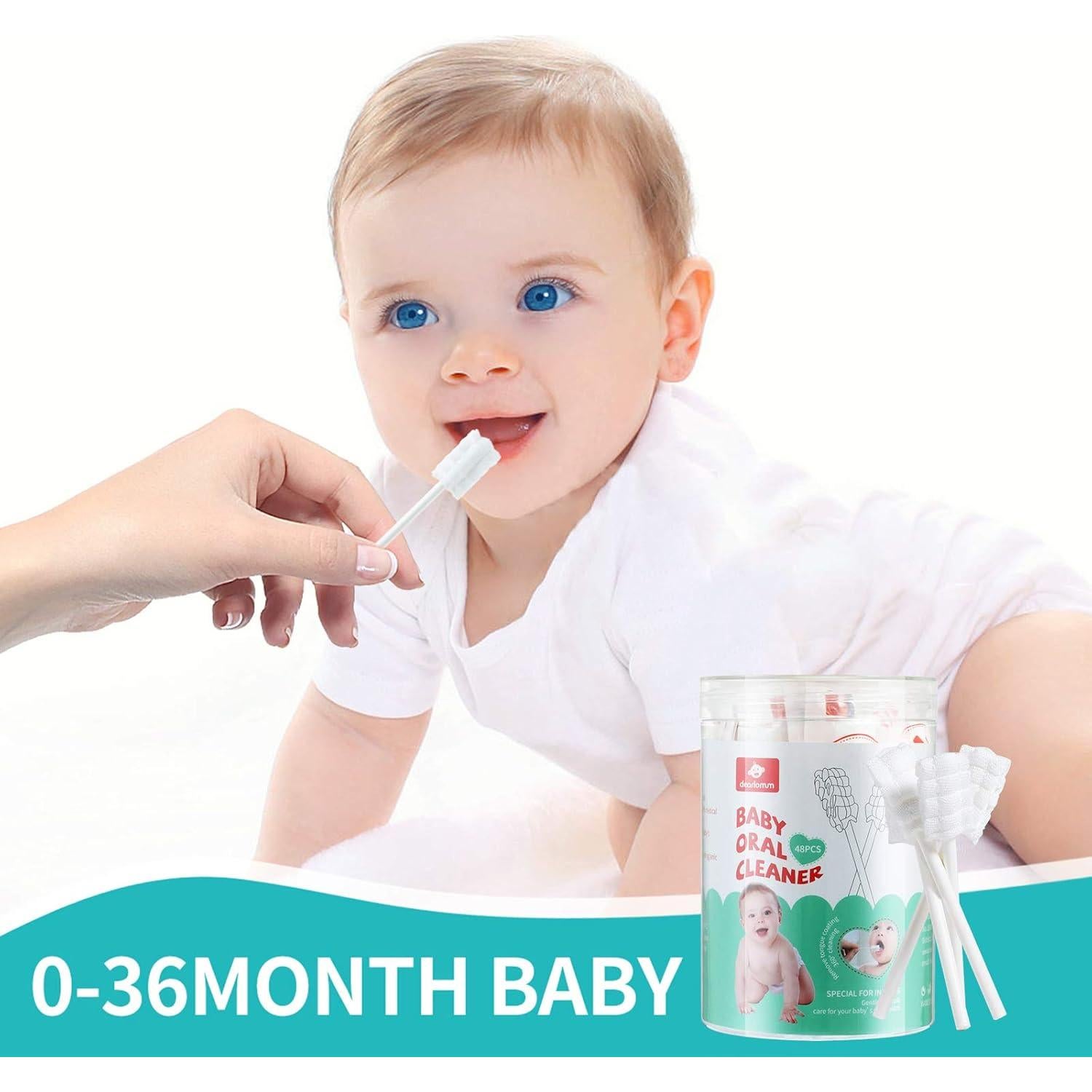 Limpiador Oral Desechable para Bebés Dearlomum - 48 Piezas