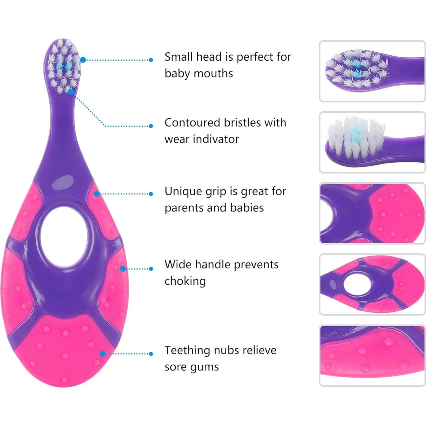 Cepillo de Dientes Slotic para Bebés 0-2 Años - 6 Unidades