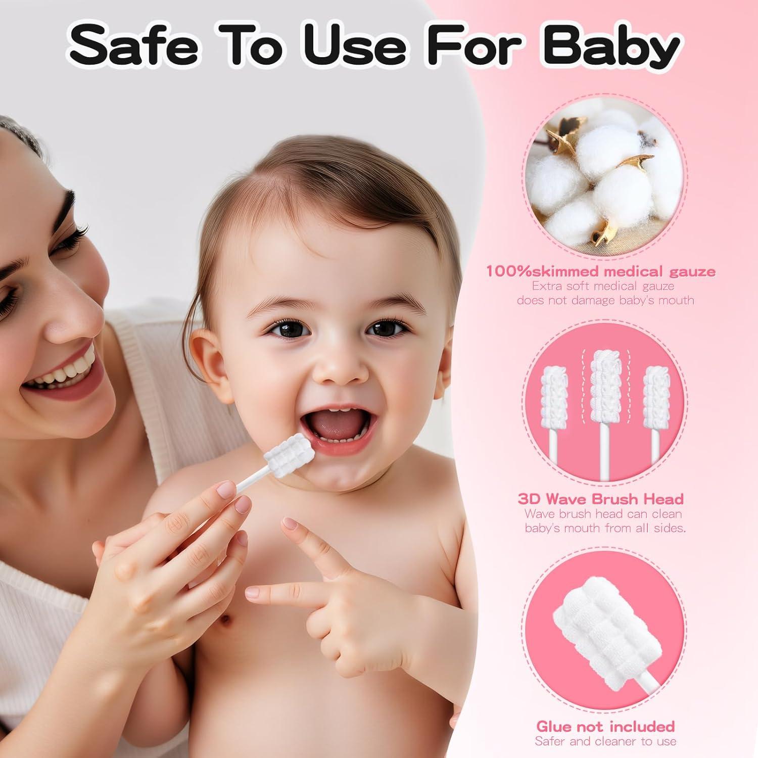 50 Limpiadores de Lengua Desechables RoseFish para Bebés