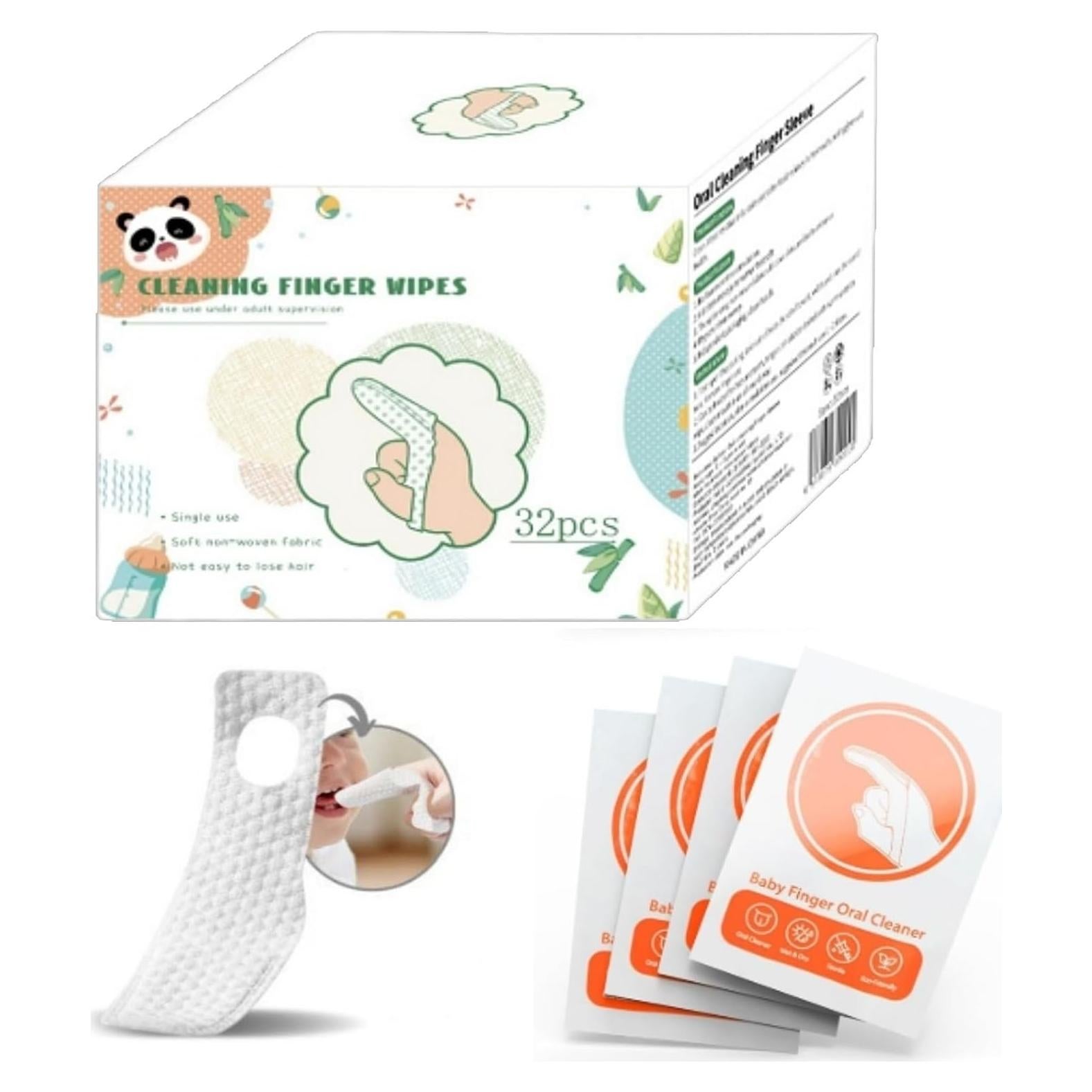 Limpiador de Lengua para Bebés Hranio 32 Pcs Cepillo de Dedo