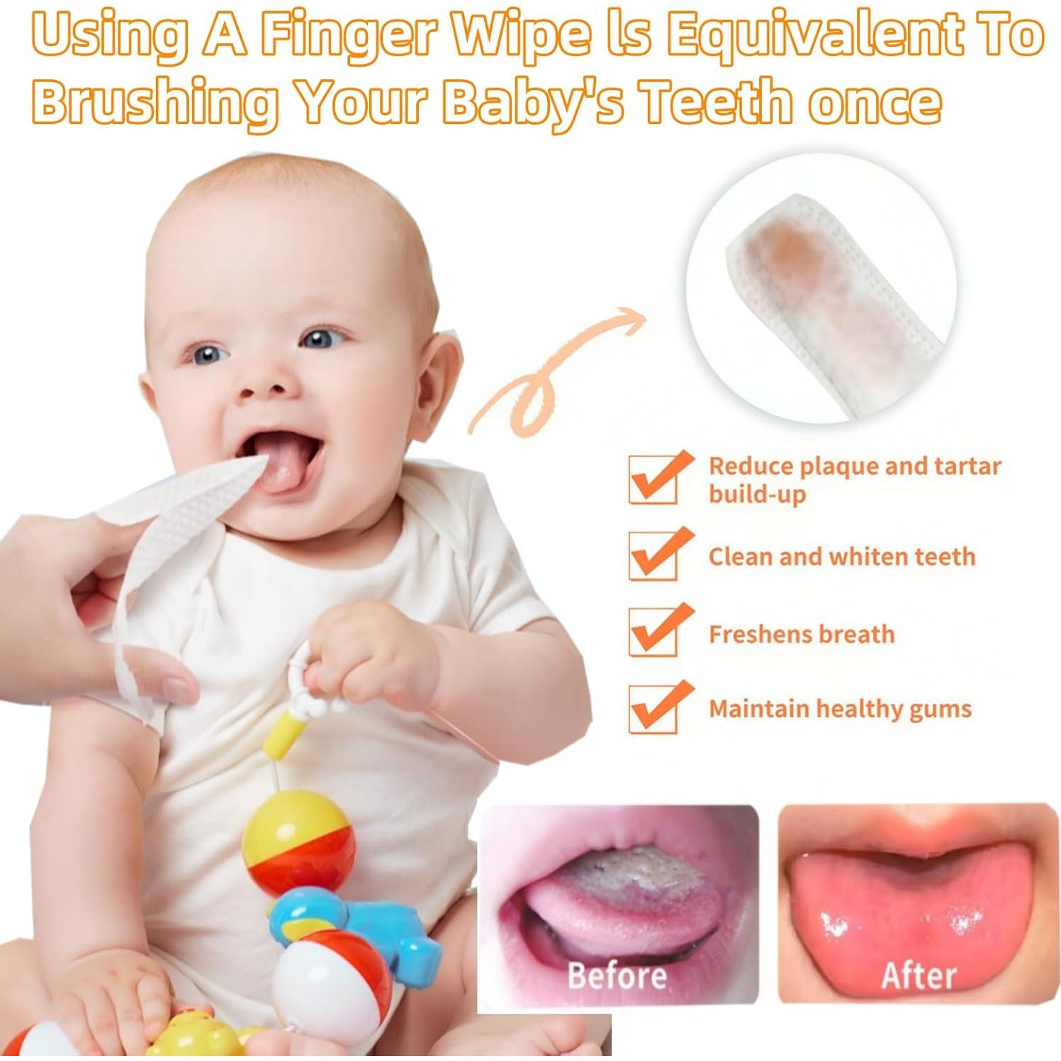 Limpiador de Lengua para Bebés Hranio 32 Pcs Cepillo de Dedo