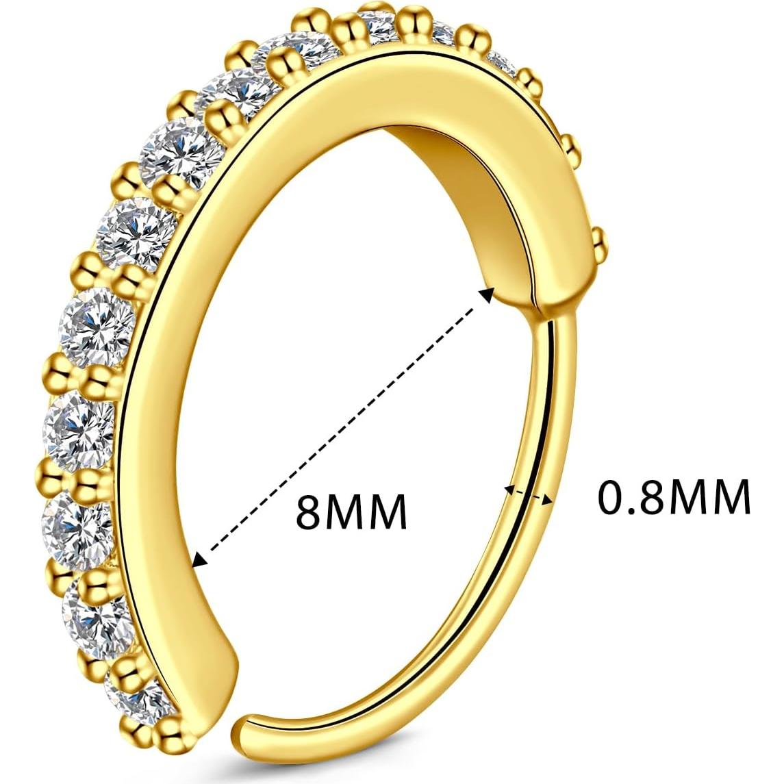 Anillos de Nariz VCMART 20g Acero Inoxidable Hipoalergénico