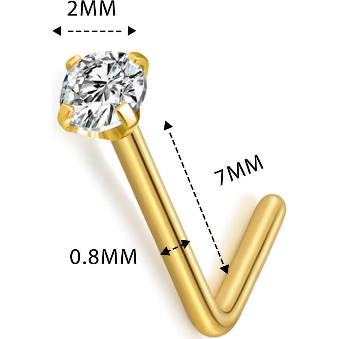 Anillos de Nariz VCMART 20g Acero Inoxidable Hipoalergénico