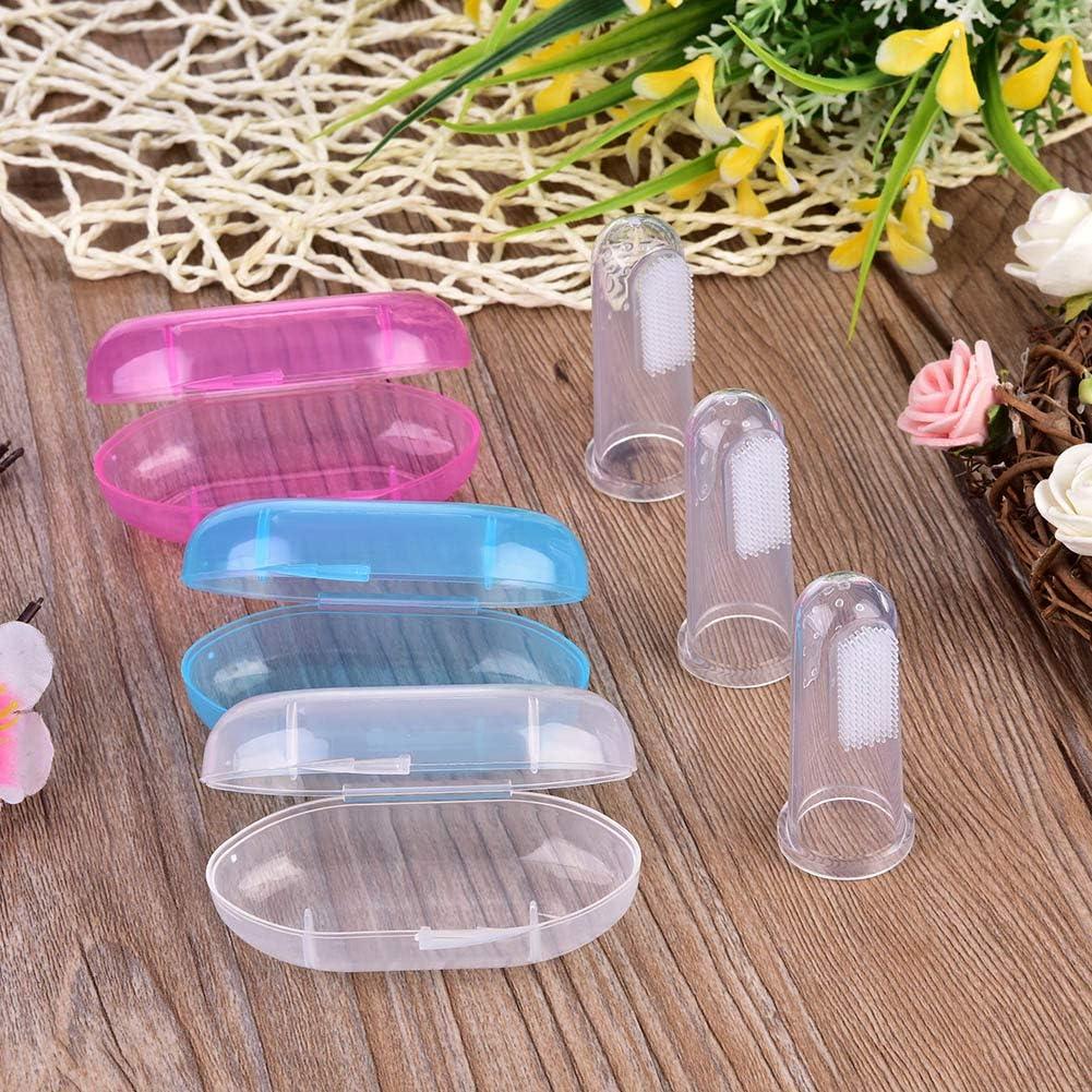 Cepillo de Dedo para Bebé de Silicona con Estuche - 3 Piezas