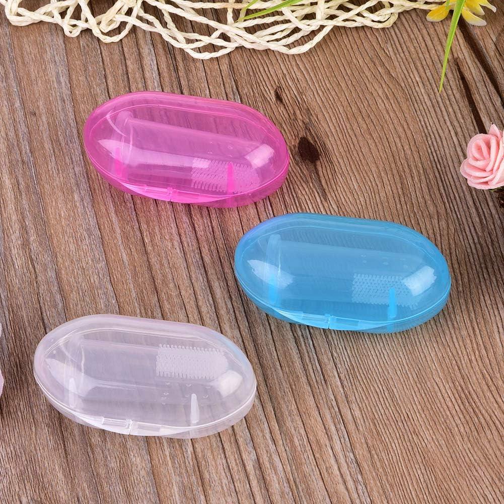 Cepillo de Dedo para Bebé de Silicona con Estuche - 3 Piezas