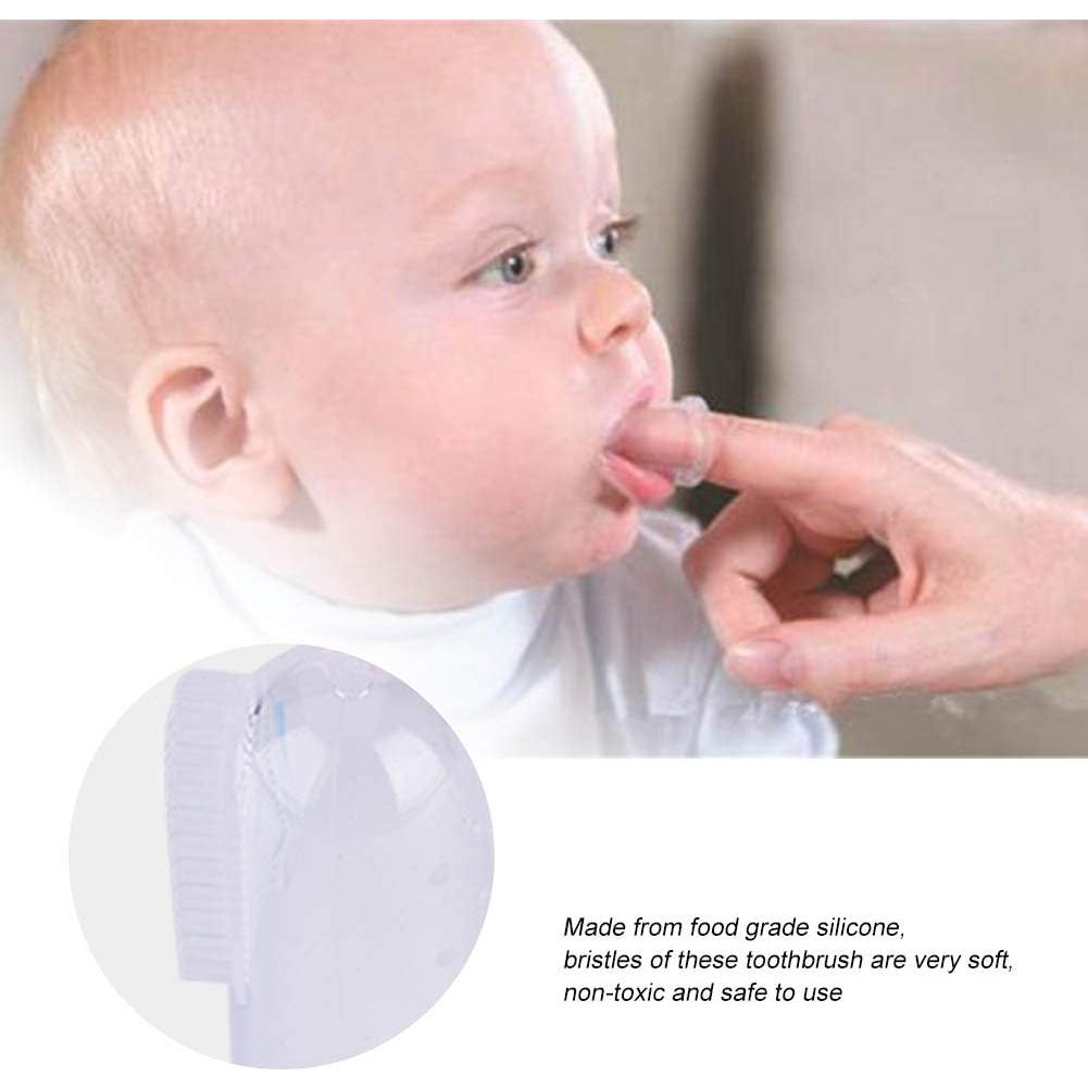 Cepillo de Dedo para Bebé de Silicona con Estuche - 3 Piezas