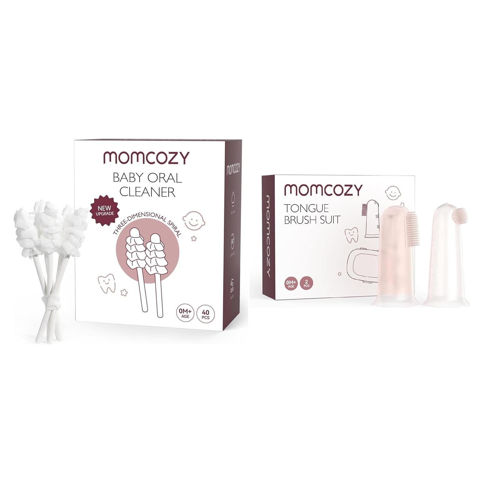 Limpiador de Lengua para Bebé Momcozy Cepillo de Dedo Silicona