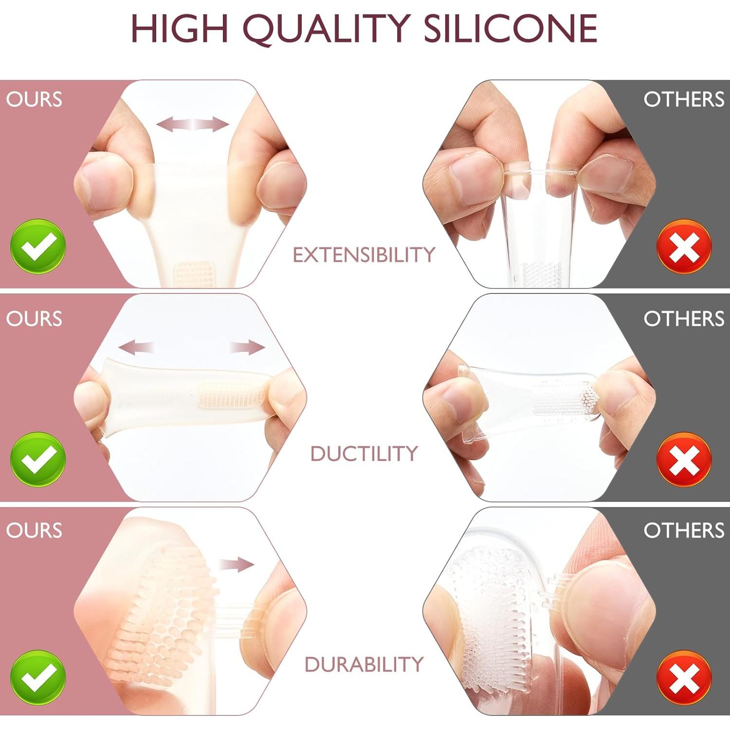 Limpiador de Lengua para Bebé Momcozy Cepillo de Dedo Silicona