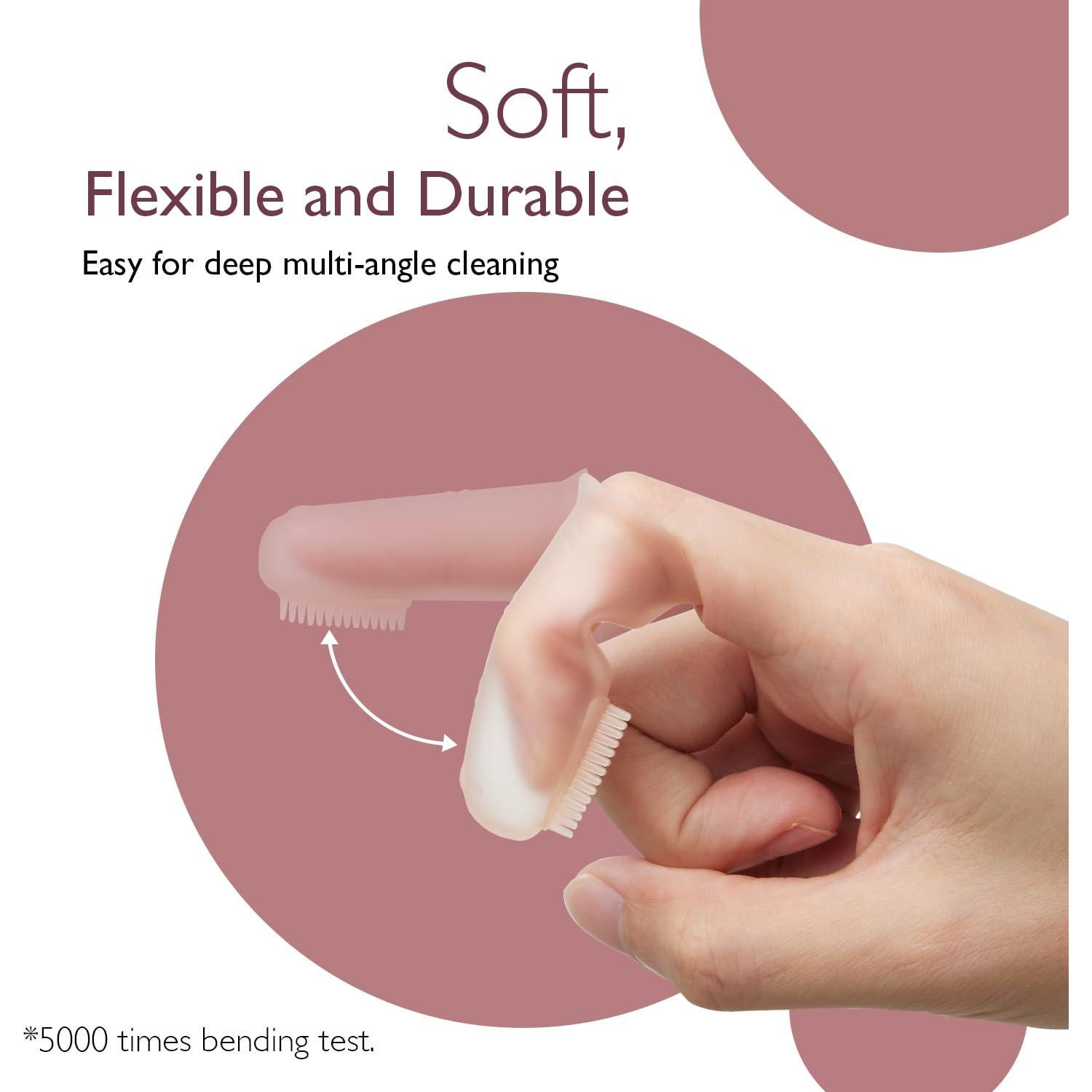 Limpiador de Lengua para Bebé Momcozy Cepillo de Dedo Silicona