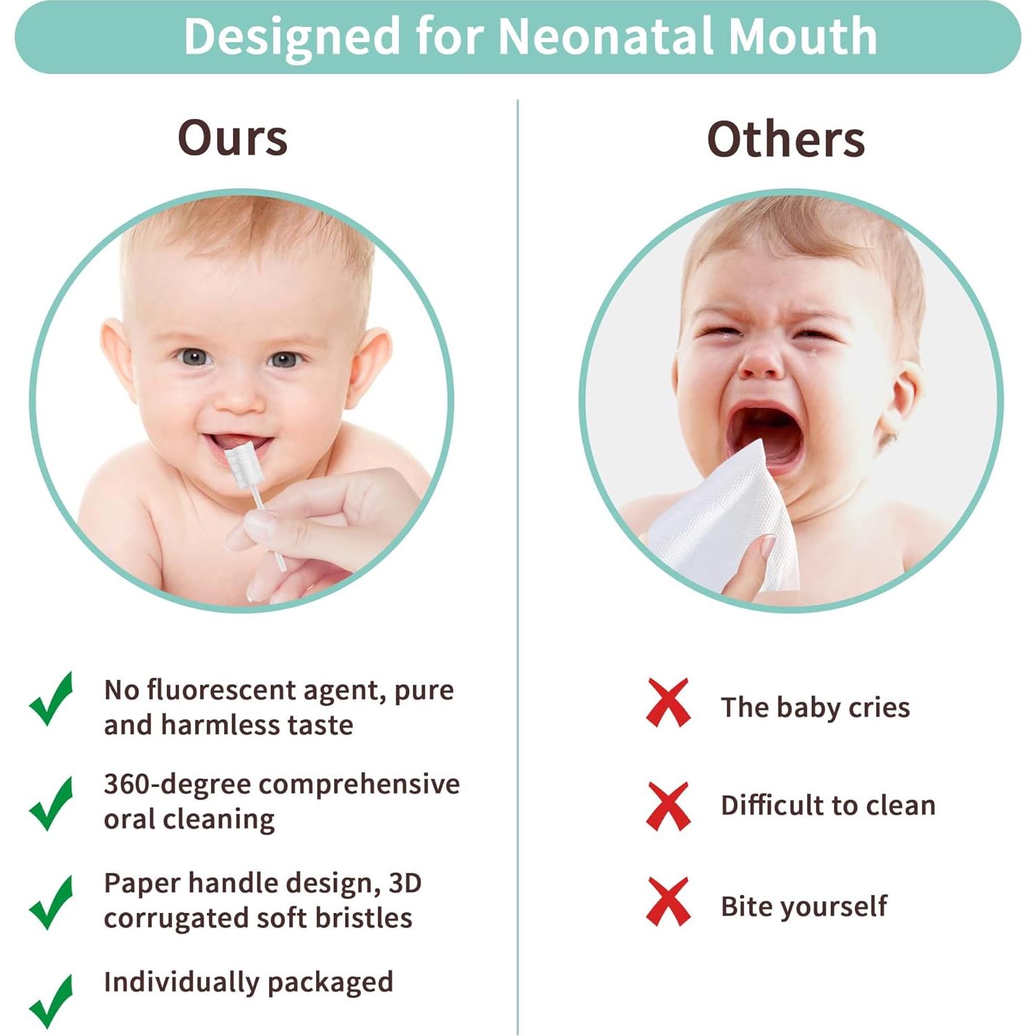 105 Piezas Limpiador de Lengua Bebés SmilBoxy + 2 Cepillos