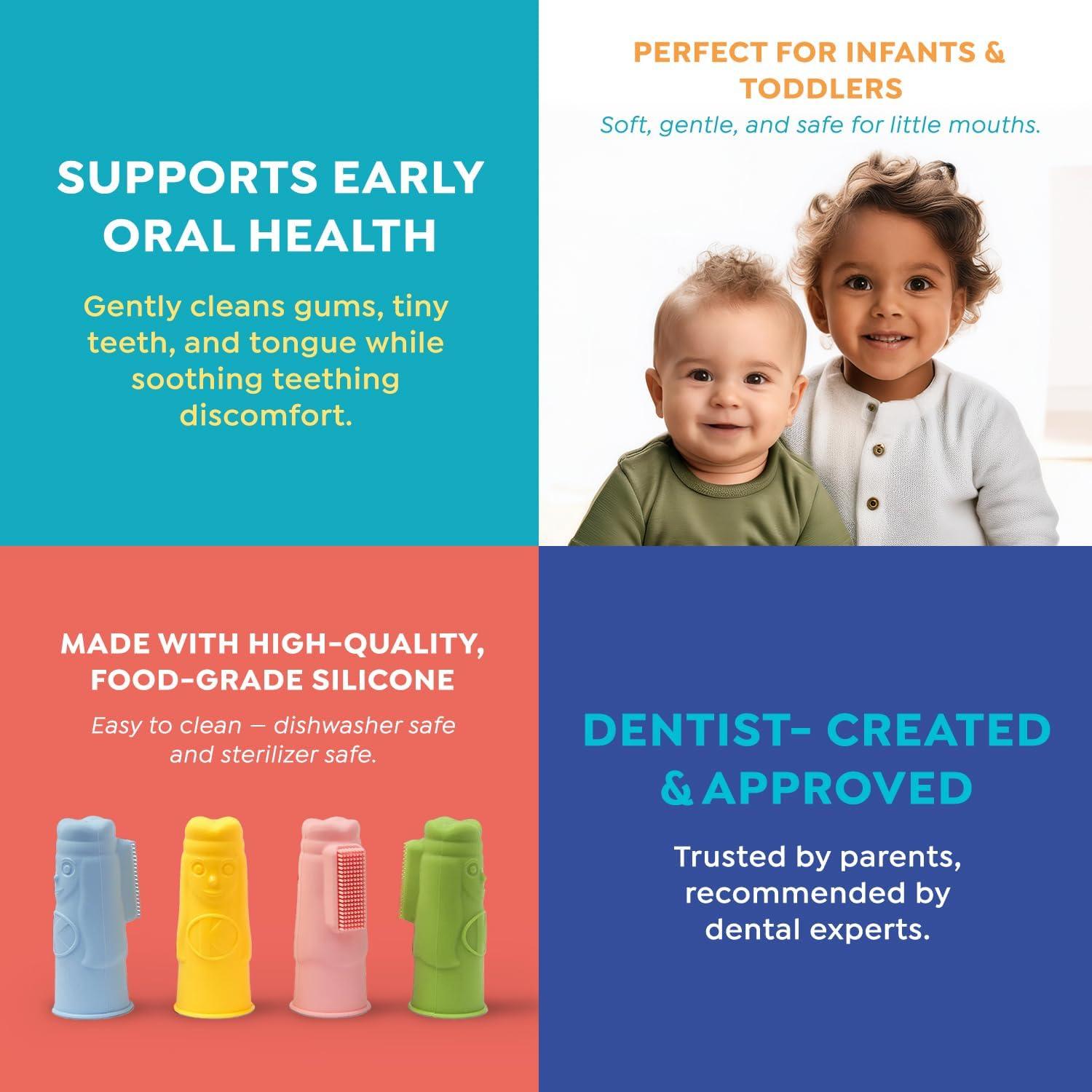 Cepillo de Dedo SuperMouth Keri para Bebés - Silicona Suave