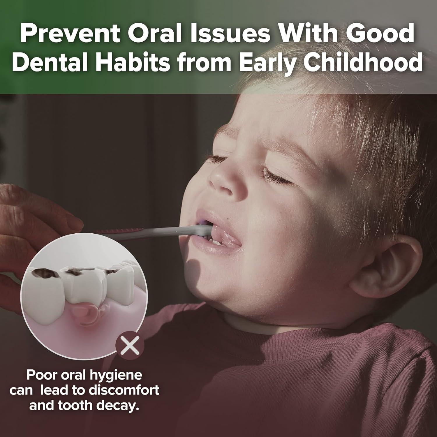 Kit de Cepillos de Dientes para Bebés Haakaa Verde Guisante