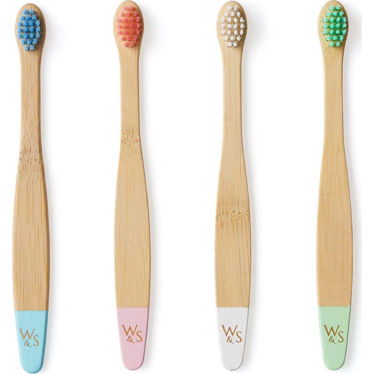 Cepillos de Dientes de Bambú para Bebés Wild & Stone - 4 Unidades