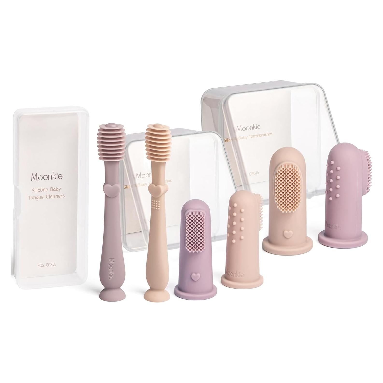 Kit de Limpieza Bucal para Bebé Moonkie - Cepillo y Limpiador