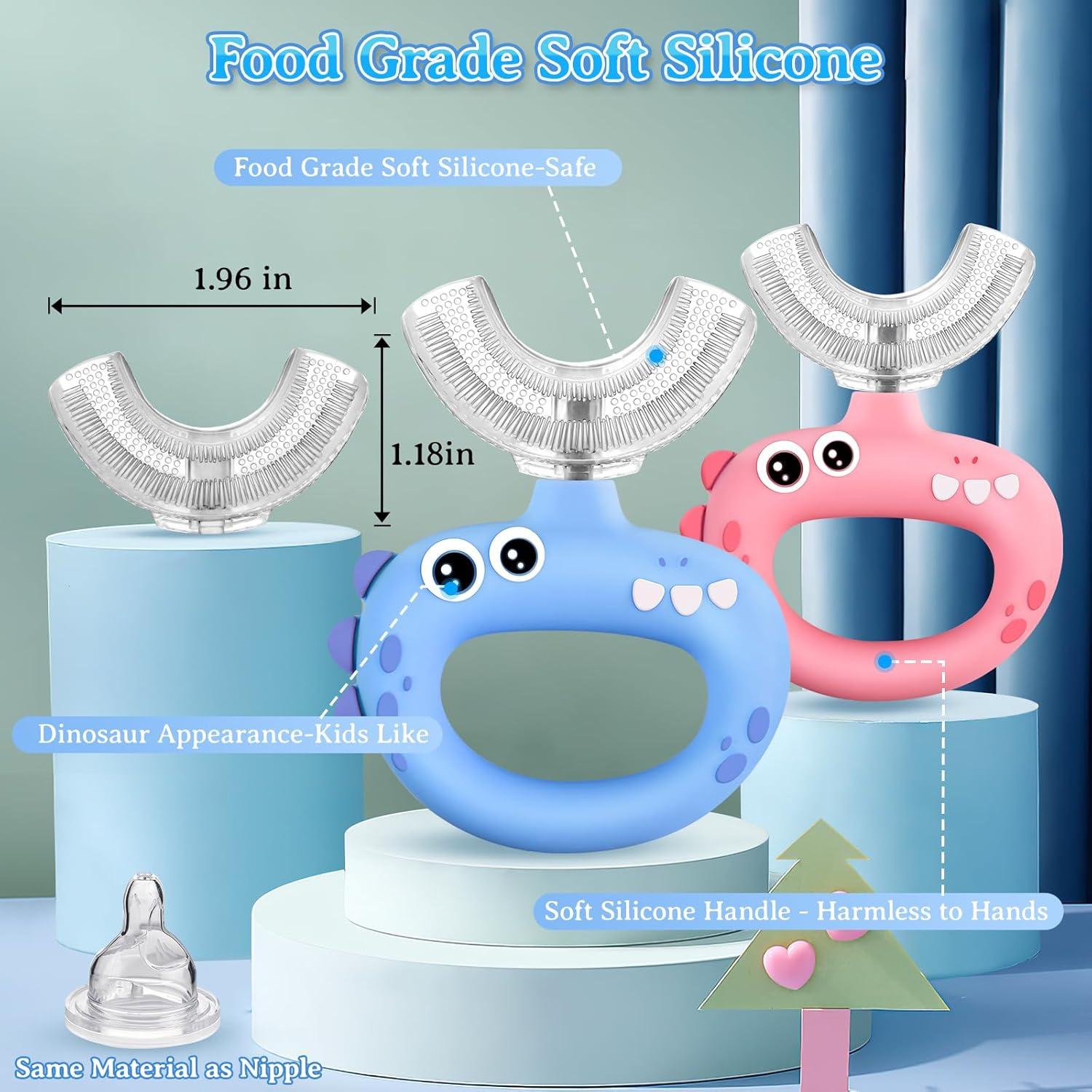 Cepillo de Dientes Infantil U Guía 360° Silicona Suave 2 PCS