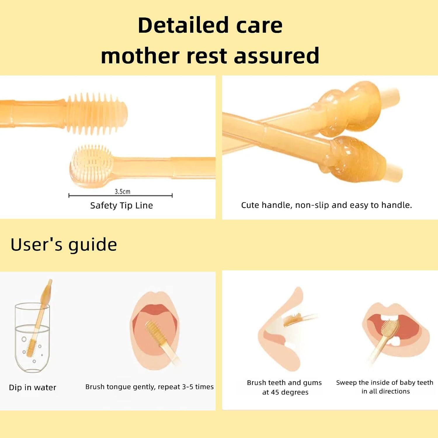 Cepillo de Dientes para Bebés FOREVIVE Ámbar 6-12 Meses