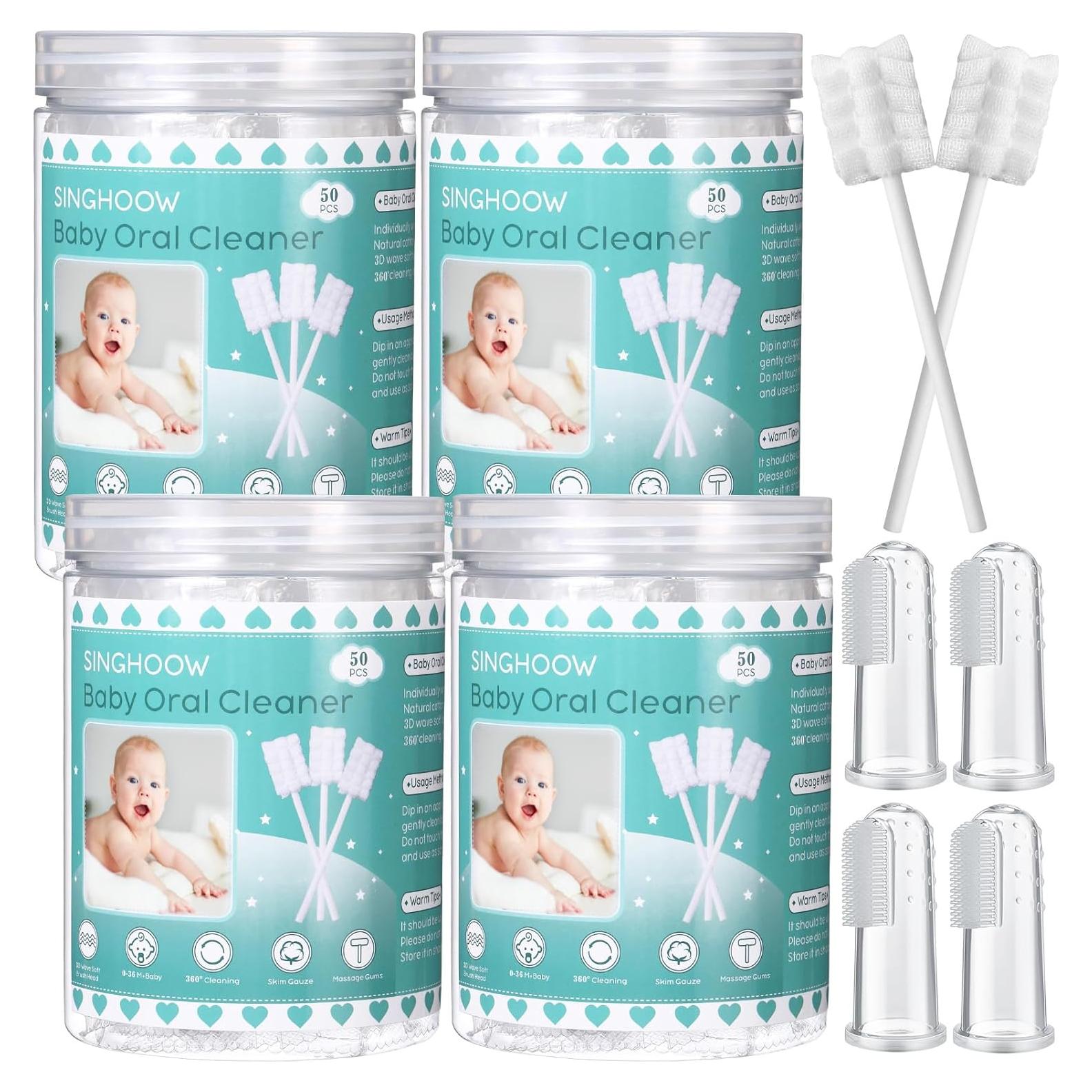 200 Piezas Limpiador de Lengua Bebé Singhoow Azul