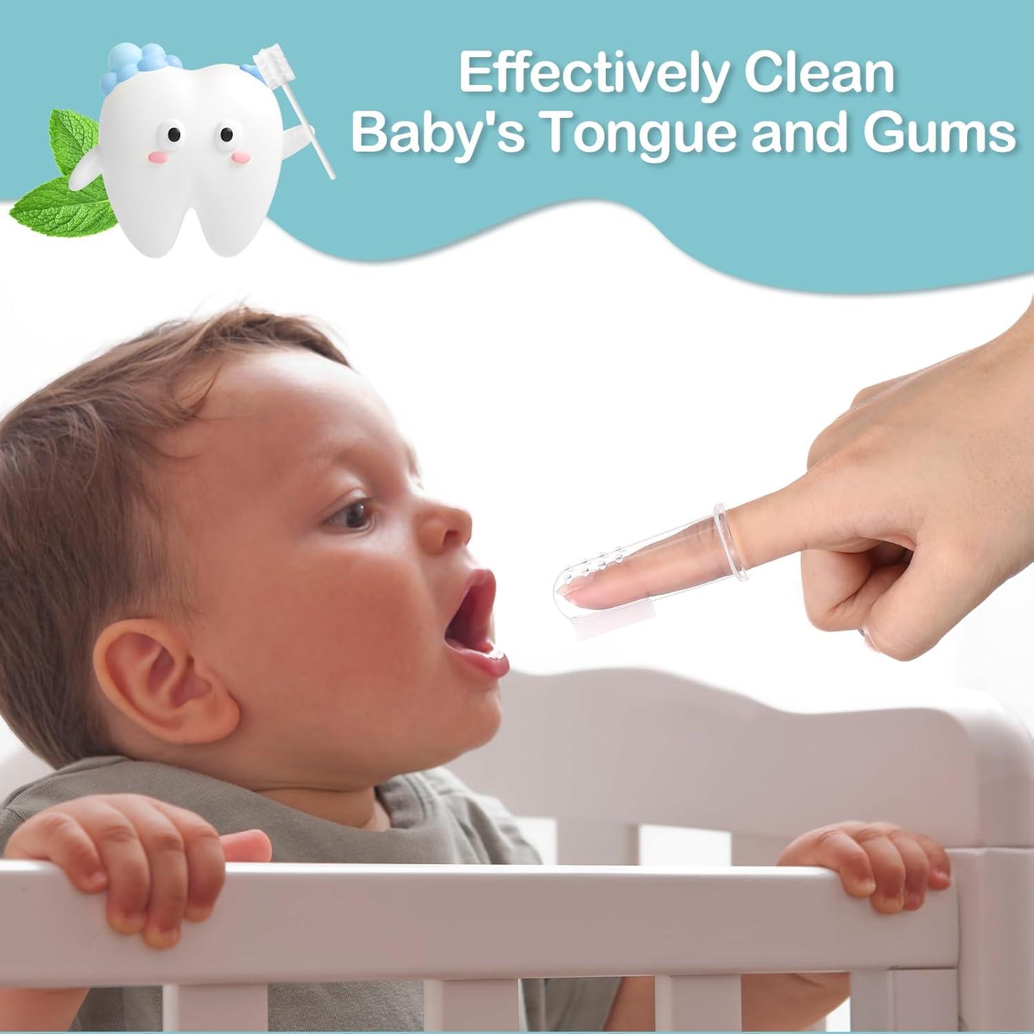 200 Piezas Limpiador de Lengua Bebé Singhoow Azul