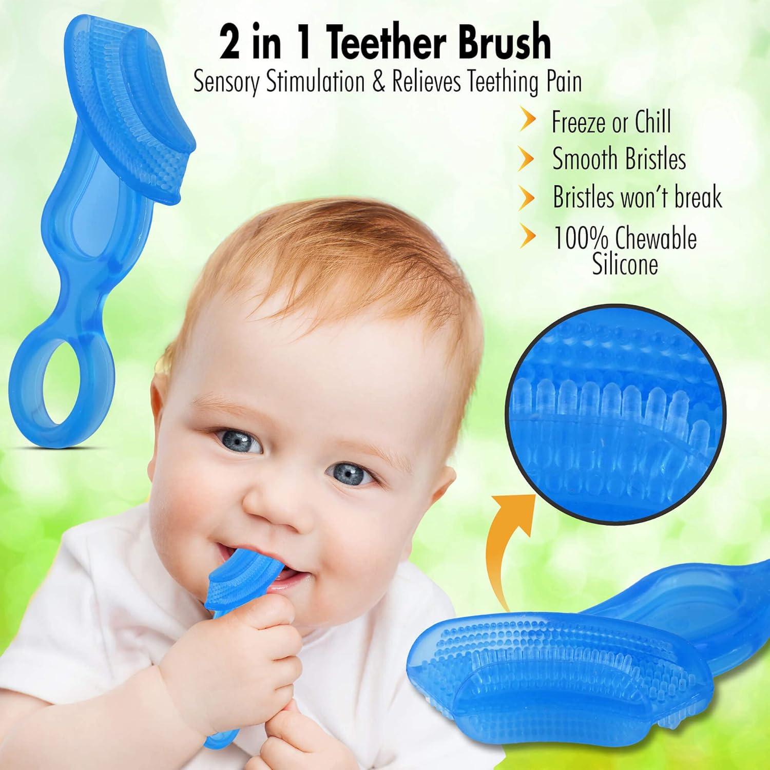 Cepillo de Dientes para Bebés Baby Buddy Azul 4+ Meses