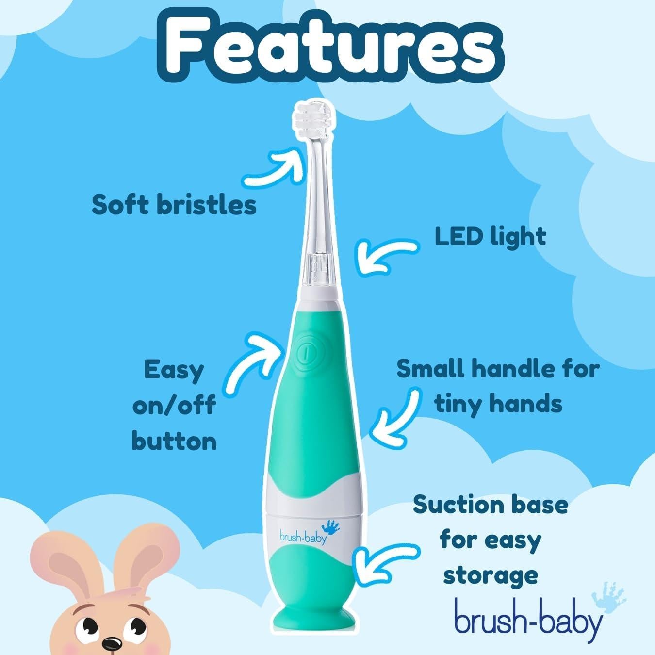 Cepillo de Dientes Eléctrico BabySonic para Bebés 0-3 Años