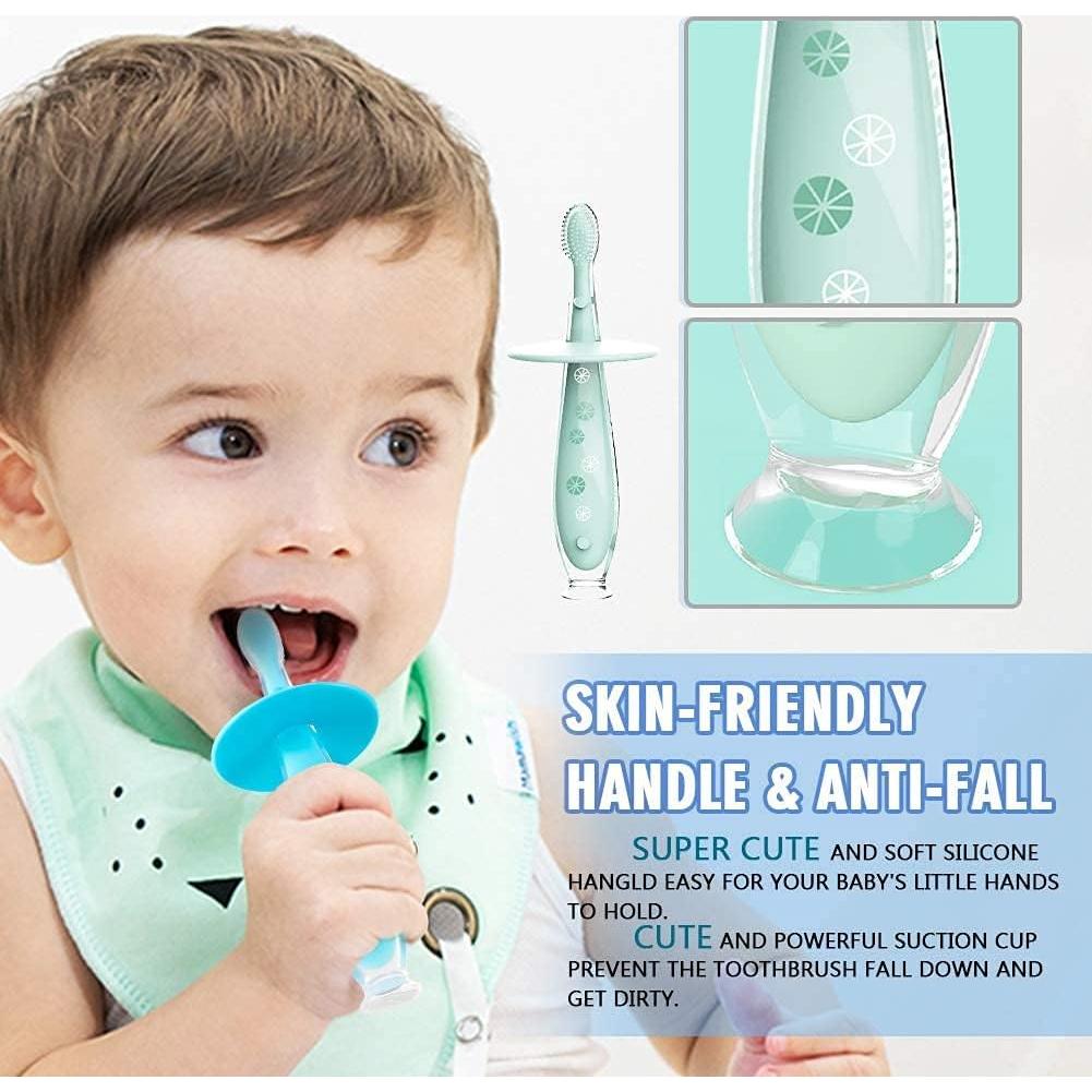 Cepillo de Dientes para Bebés Cozygrow - Silicona Suave, 2 Piezas