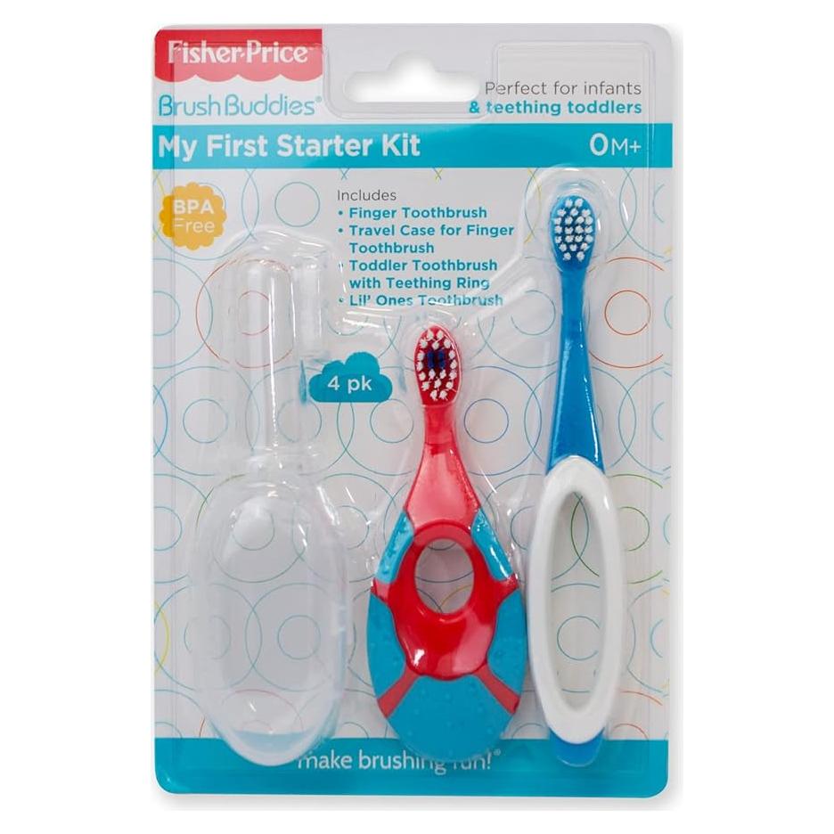 Fisher Price Kit de Inicio Cepillo de Dedo y Estuche 4 Piezas