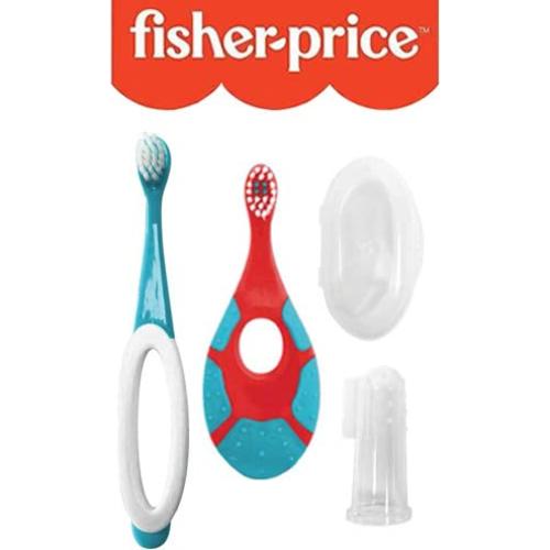 Fisher Price Kit de Inicio Cepillo de Dedo y Estuche 4 Piezas