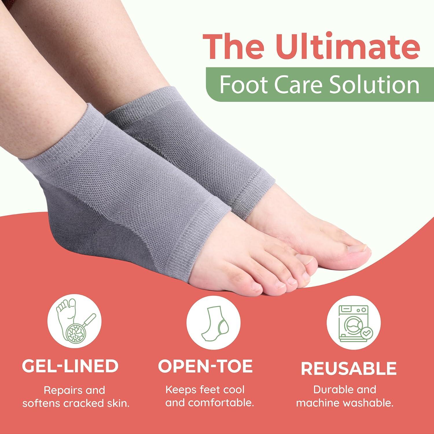 Calcetines Hidratantes PhysFlex para Talones Agrietados - 2 Pares Beige